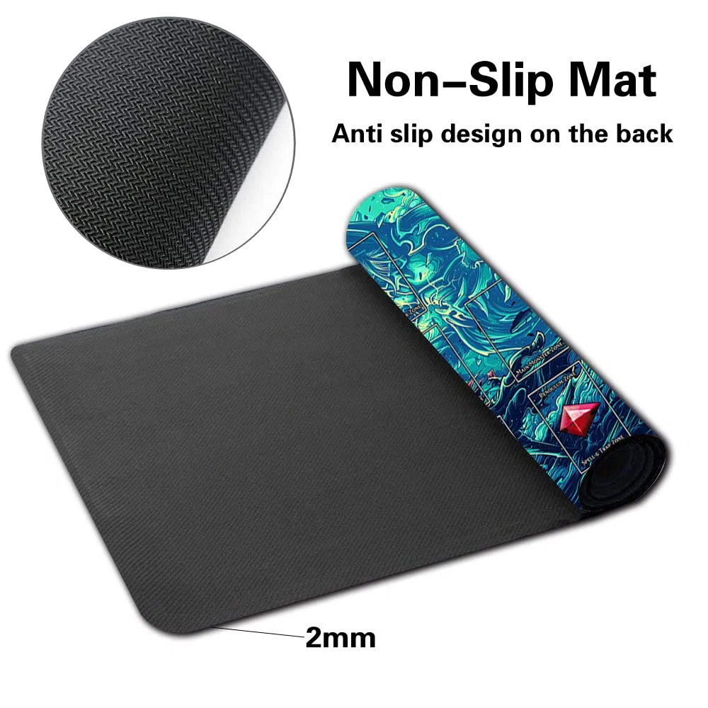 Tappetino da gioco da tavolo TCG + sacchetto senza regalo + con zone di carte, tappetino per tavolo da gioco di carte YGO, dimensioni 60 x 35 cm, tappetino per mouse compatibile con carte