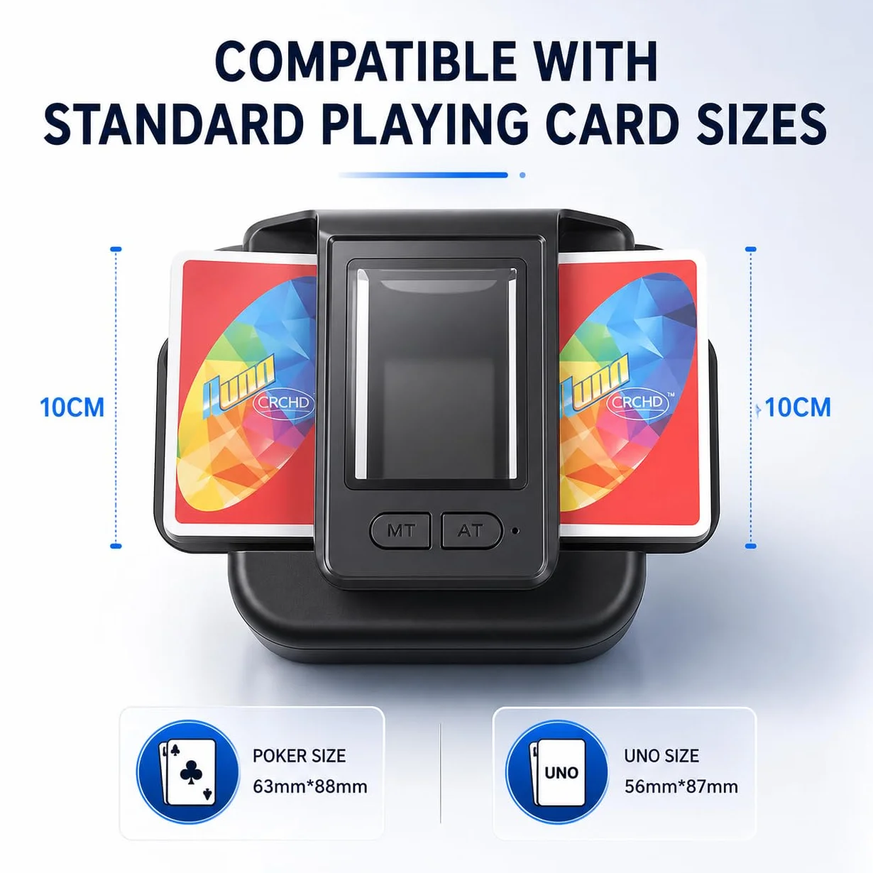 Mescolatore Automatico di Carte, Mischia Carte con Batteria Ricaricabile 2000mAh, Miscelatore a Basso Rumore per Poker, Uno, Skip Bo (Nero)