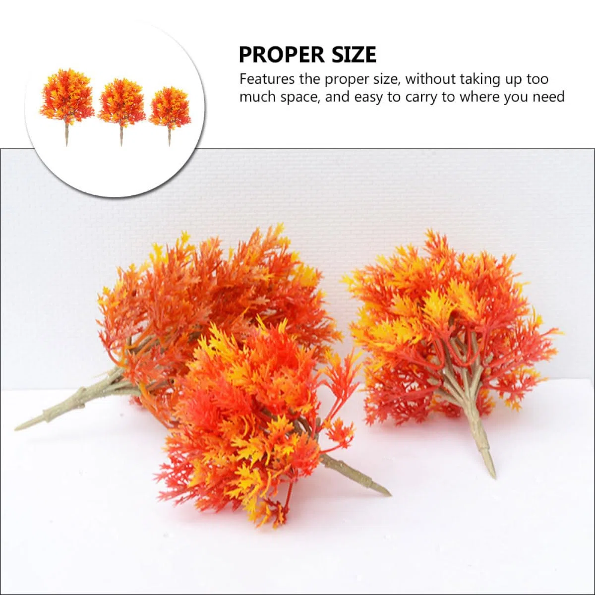 Modelli di Mini Alberi di Acero 3 Pezzi (10cm, 13cm, 15cm), Decorazioni per Micro-paesaggi, Alberi Paesaggistici in Materiale Leggero e Sicuro per Modellismo Scenico