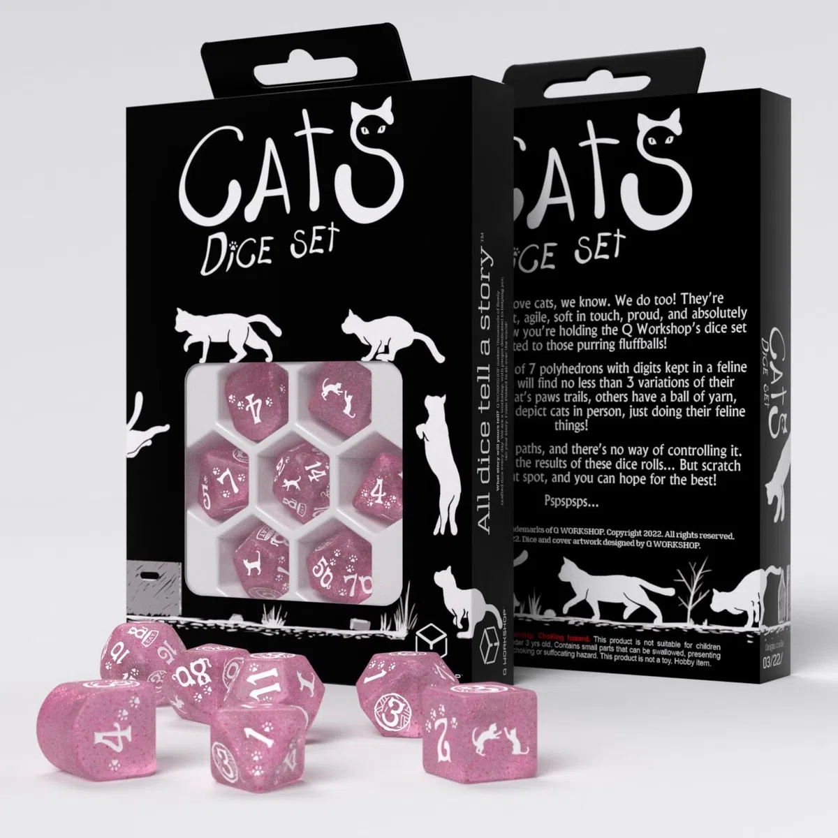 rcat07 - set 7 dadi - cats dice set: daisy