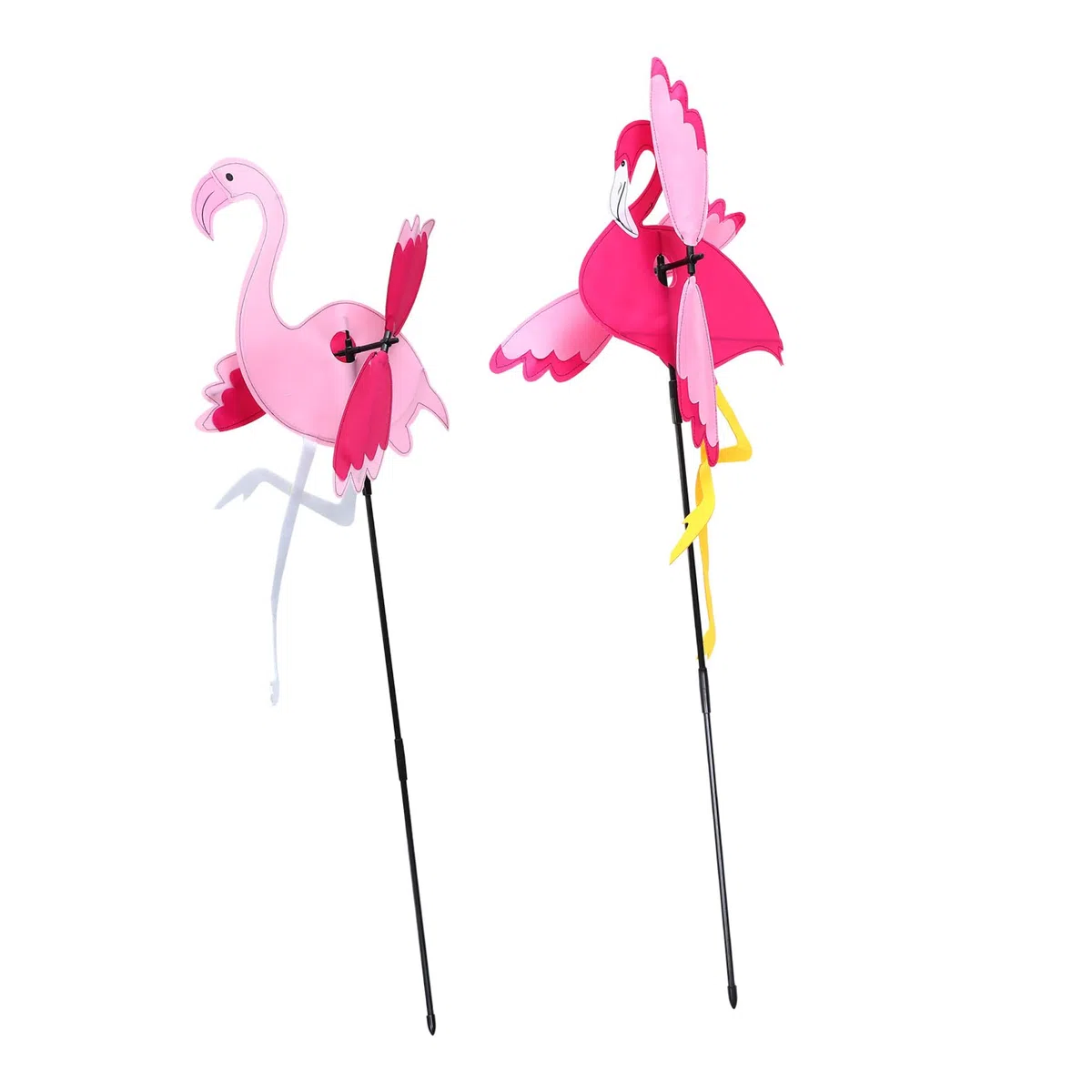jojofuny Girandola Fenicottero 3D da Giardino 2 Pezzi, Decorazione Mulino a Vento per Esterni, Giocattolo Mulino a Vento per Parco e Festa all’Aperto