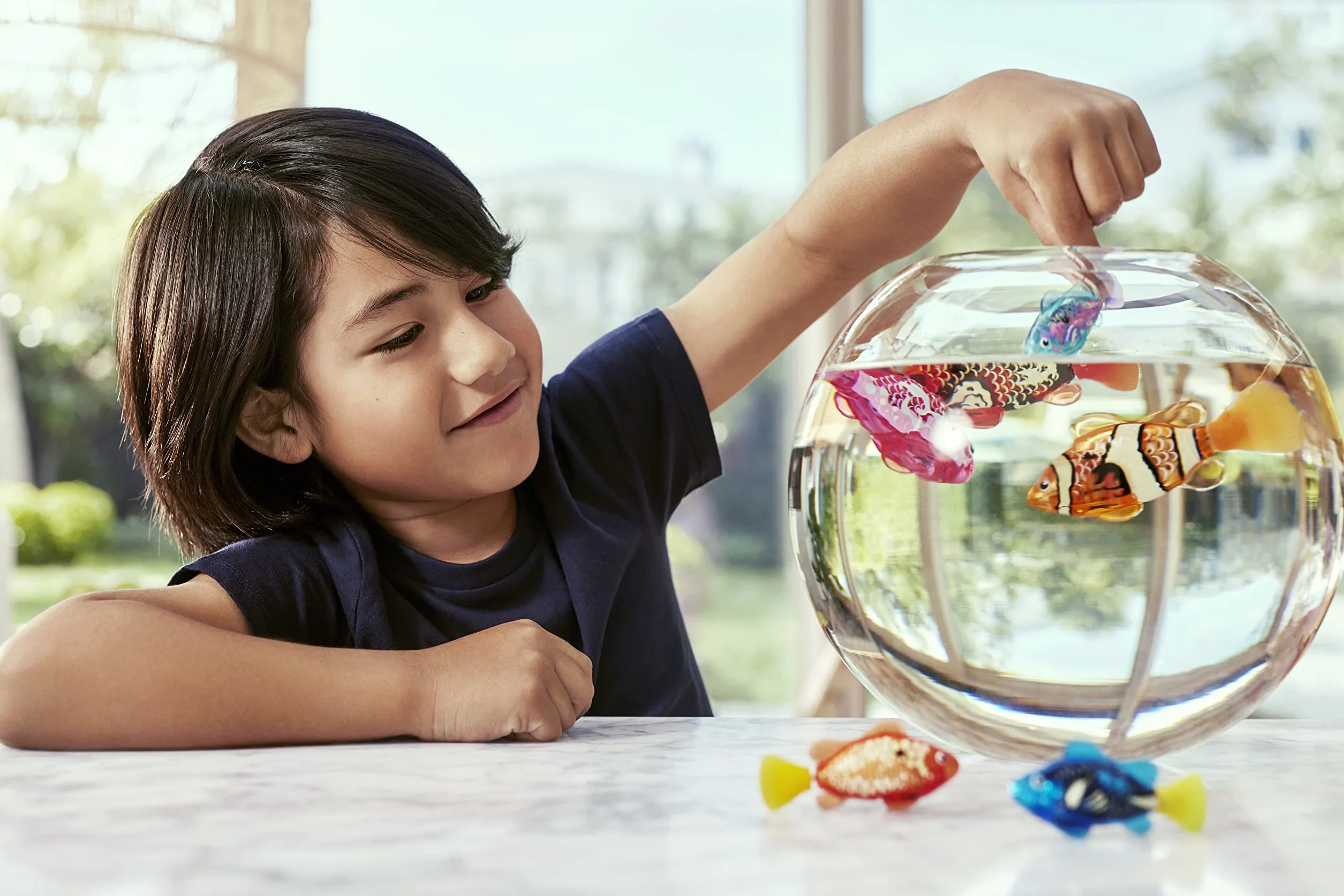 ROBO ALIVE Robo Fish Serie 3 Pesce Robot Giocattolo da Bagno 2 Pezzi Arancione Verde Acqua