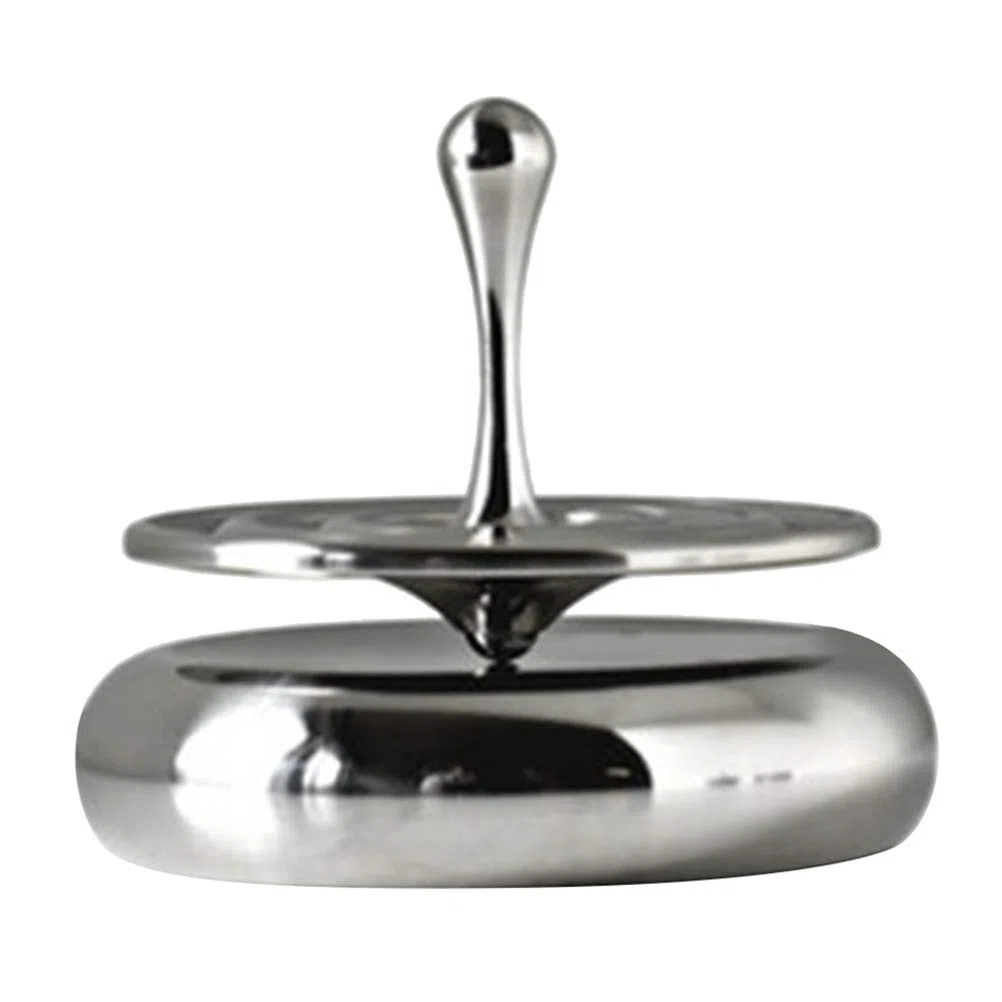 Trottola giroscopica in metallo Grande giocattolo rotante in argento accurato Decorazione magnetica rotante, trottola Decorazione magnetica rotante Gocce da tavolo Spiner Giocattoli Regal
