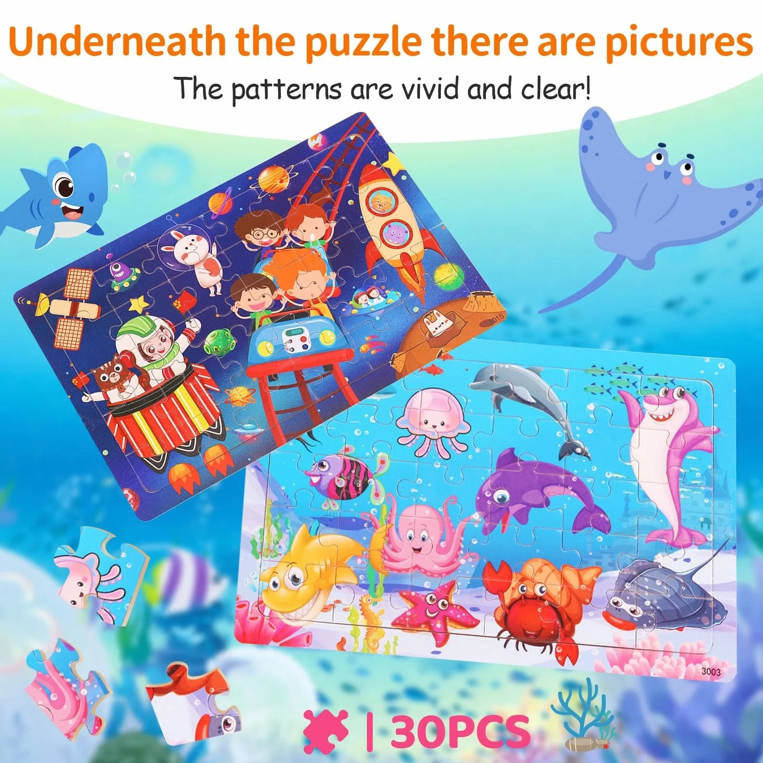 Puzzle Bambini 3 Anni 5 X 24 Pezzi, Puzzle in Legno Animali a Partire, Gioco Educativo Prescolare, Giochi Educativi, Giocattoli Regalo per Bambini da 3 a 8 Anni Ragazzi e Ragazze
