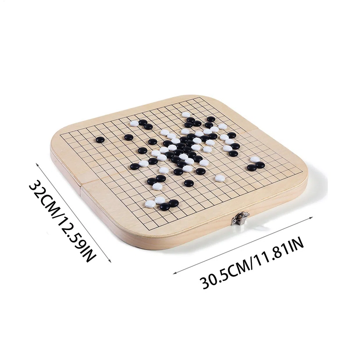 GO Game Set, set premium gomoku pieghevole | Set di scacchi di lusso, gioco da tavolo in legno di strategia classica per principianti, viaggi, regali per bambini, giochi di famiglia