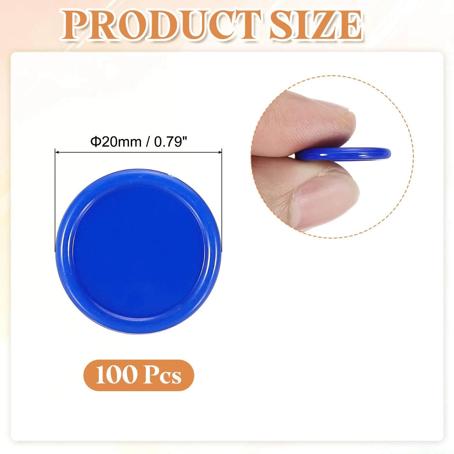 QUARKZMAN 100 Pezzi 0.8 Pollici Fiche Di Plastica, Mini Fiche Bingo Contatori Apprendimento Dischi Contatori Segnaposto Opachi Gettoni Gioco Per Giocare Matematica Conteggio, Blu