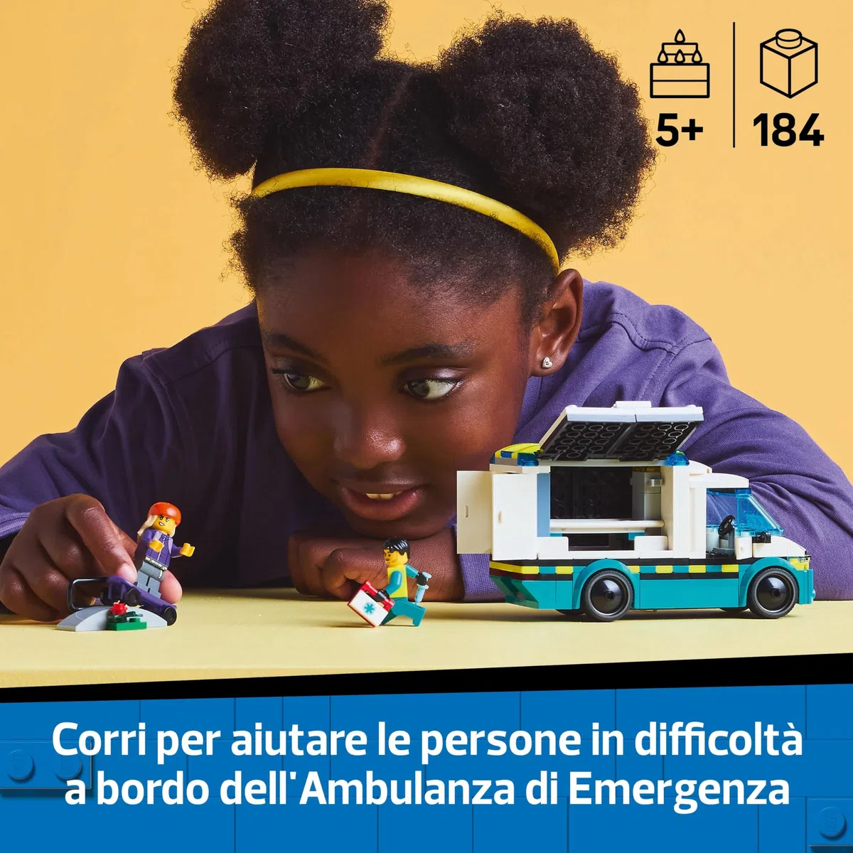 LEGO City Emergency Ambulance Toy with 2 Minifigures - Educational Learning Toys for 5+ Year Old Boys & Girls - Gift Ideas for Birthdays & Holidays - 60451