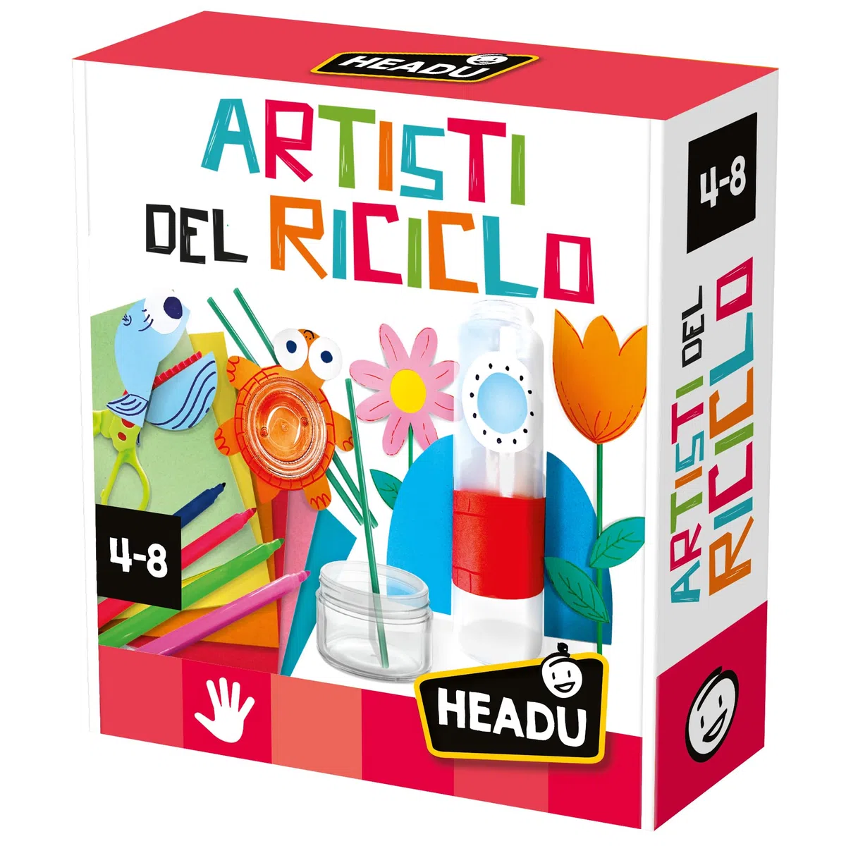 HEADU - Artisti del Riciclo New - Nuova Vita agli Oggetti | Giochi Educativi 4 5 6 7 8 Anni, Art&Craft Bambini, Lavoretti con Materiali di Recupero, Educazione Ambientale, Idea Regalo, Made in Italy