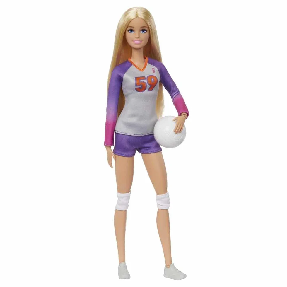 Barbie Carriere - Barbie Pallavolista, bambola snodata con divisa sportiva, palla e accessori, giocattolo per bambini, 3+ anni, HKT72
