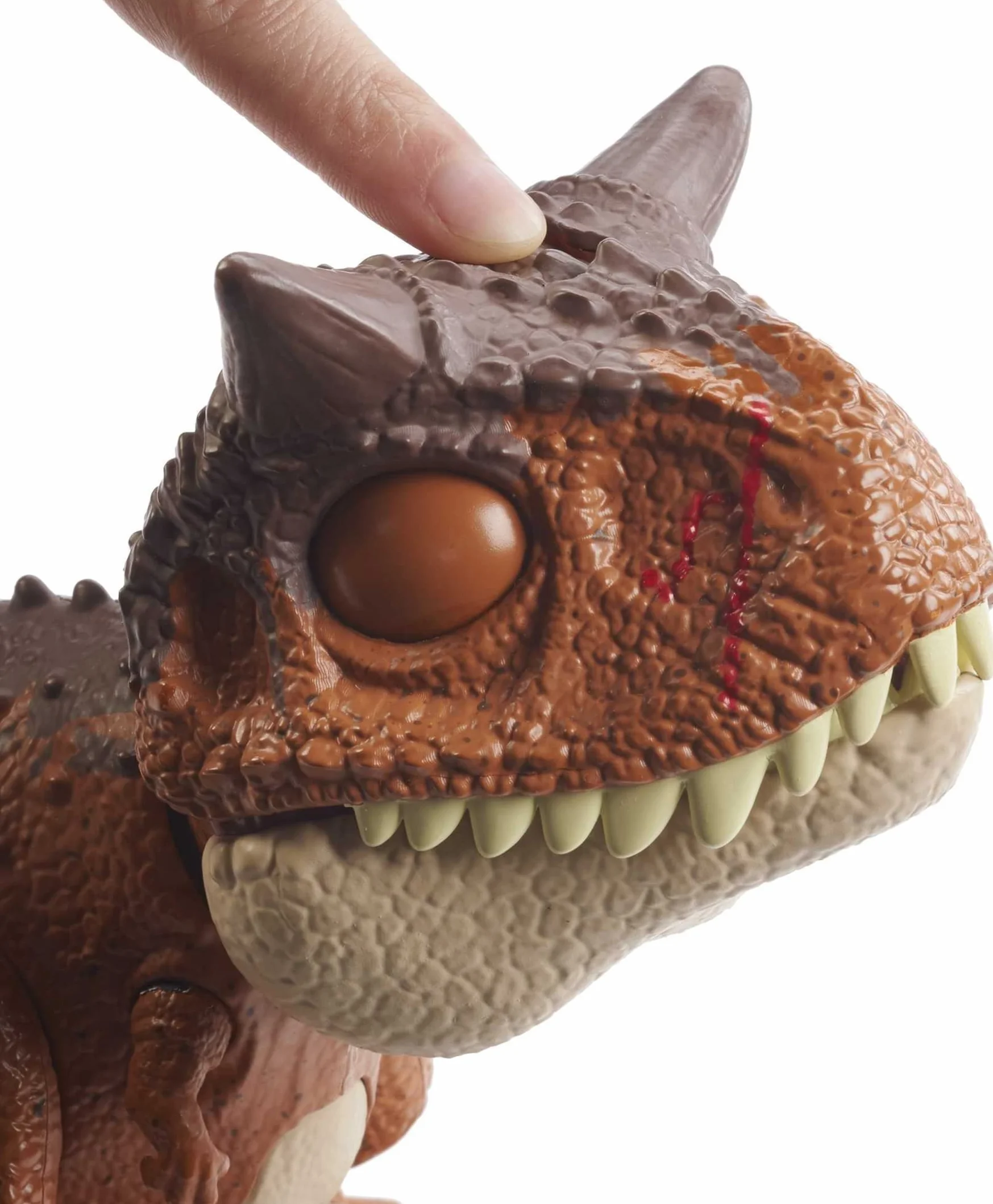 Jurassic World- Camp Cretaceous Morso Selvaggio Personaggio Carnotauro Toro Snodato, Giocattolo per Bambini 4+Anni, HBY85