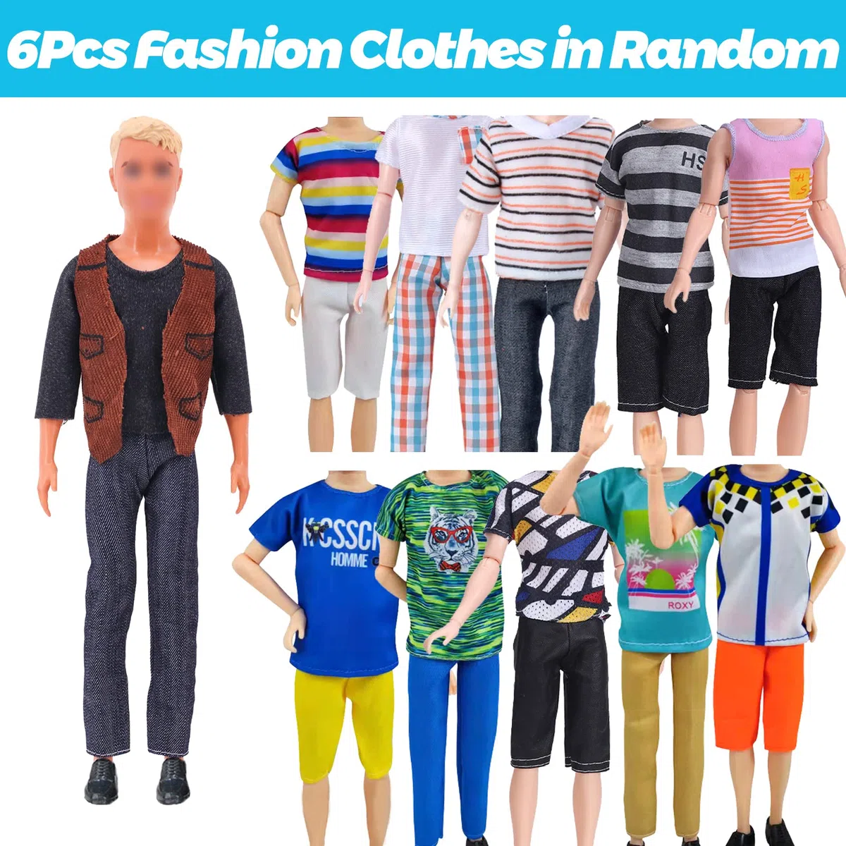 18 pezzi vestiti e accessori Compatibile con Ken, 6 abbigliamento casual abbigliamento 2 costumi da bagno 4 paia di scarpe per 12 pollici ragazzi bambole