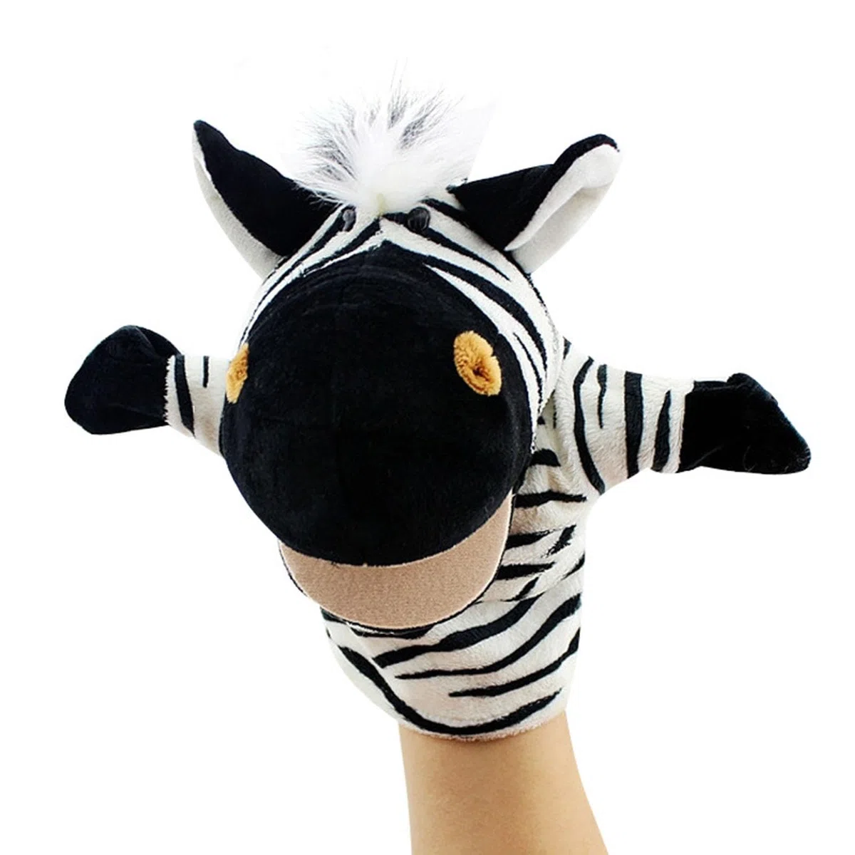 2 Pezzi di burattini da Mano a Forma di Animale, Simpatici Pupazzi di Peluche Morbidi per Giochi Divertenti, bomboniere, Strumento didattico per, Giraffa Zebra