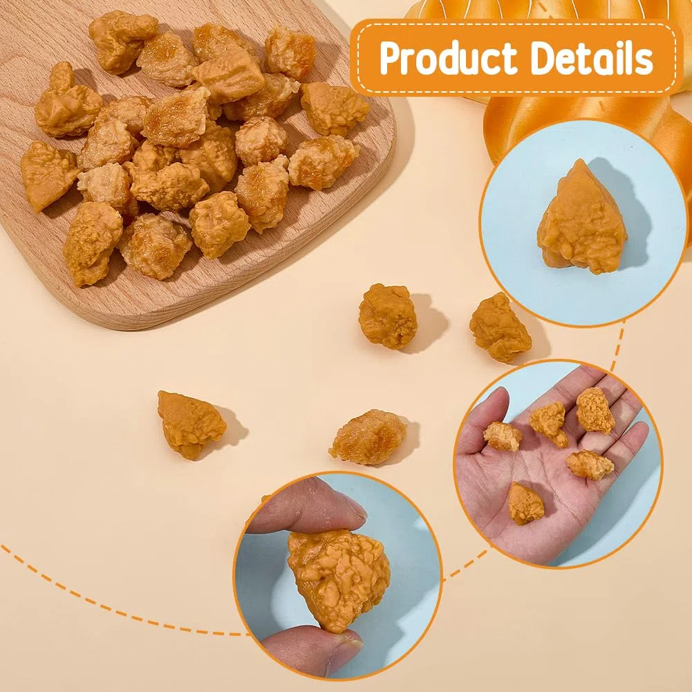 SUNNYCLUE 30 pezzo di Pollo Fritto Artificiale MoDellso Realistico Cibo Pollo Fritto Simulato Popcorn Finto Finto MoDellsi di Cibo Artificiale per La Decorazione di Feste In Cucina Domestica Fotografi