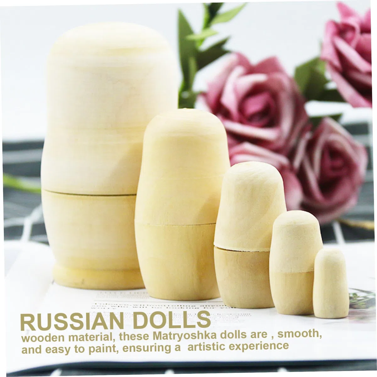 5 pz/Set Bambole Russe Che nidificano Pittura Fai da Te Bambola matrioska in Legno Vuota per Bambini Adulti