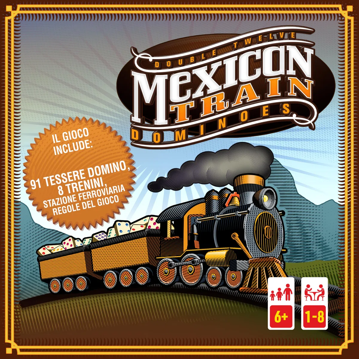 Mexican Train Dominos - Gioco da tavolo - Gioco del domino - Da 6 anni - Da 1 a 8 giocatori