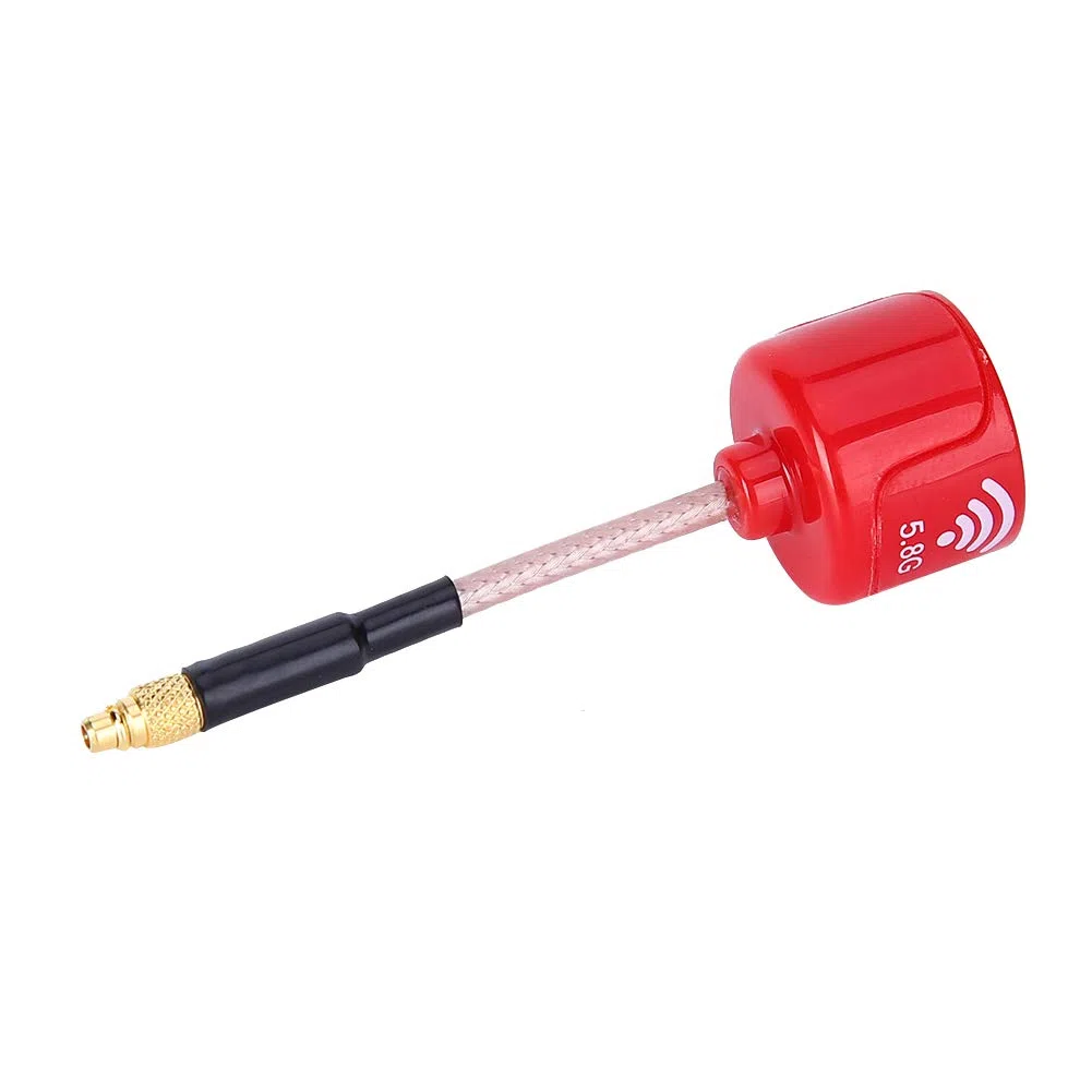 Antenna da 5,8 GHz, antenna da 5,8 GHz 3dBi RHCP ad alto guadagno circolare polarizzata adatta per FPV Racing Drone Accessori per parti RC Rosso(Straight MMCX)