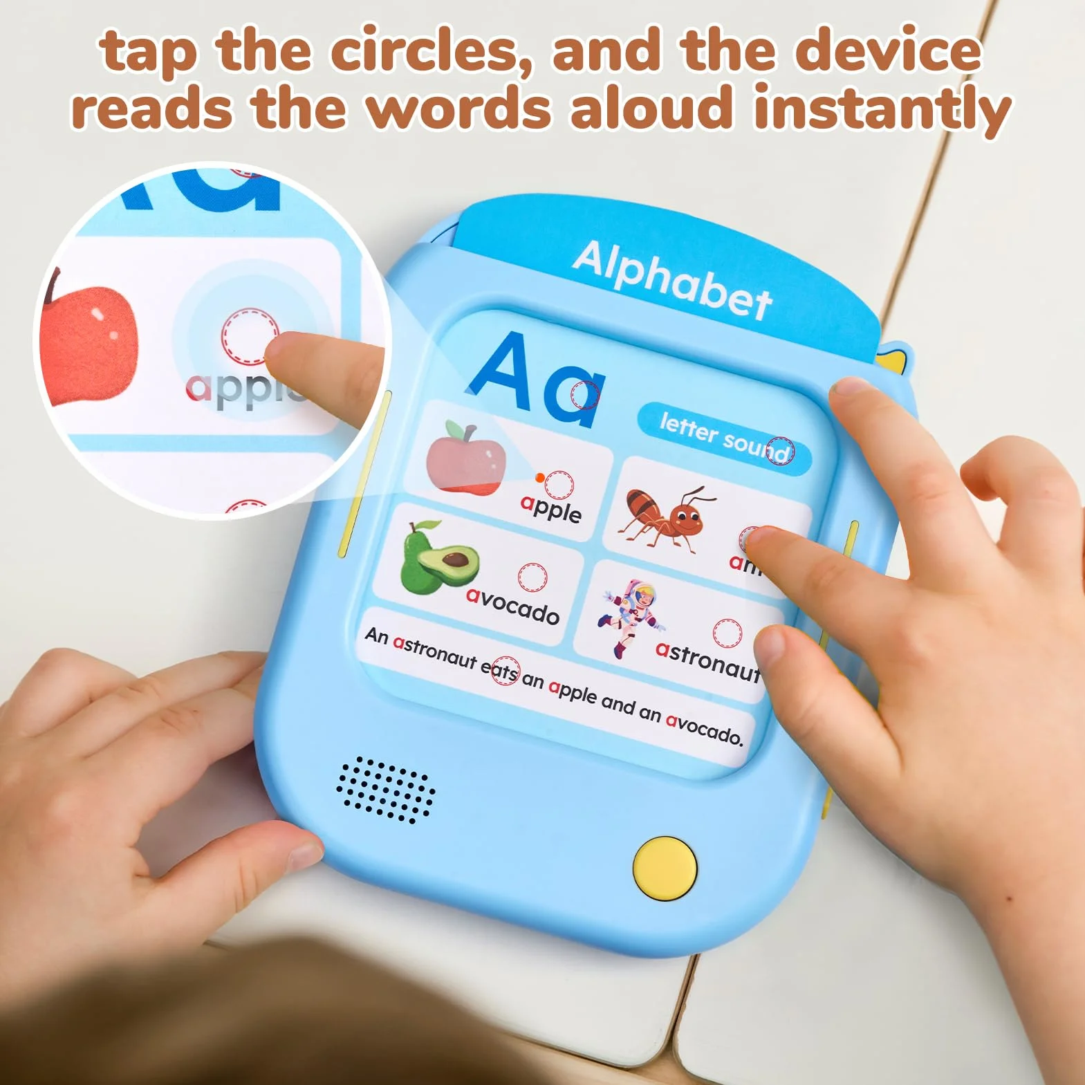 JoyCat Tablet Educativo per Bambini, 156 Pagine Carte Parlanti con 600+ Parole, Gioco Montessori per Imparare l’Inglese, Alfabeto, Fonemi, Numeri, Colori e Forme, Giochi Educativi Bambini 2-6 Anni