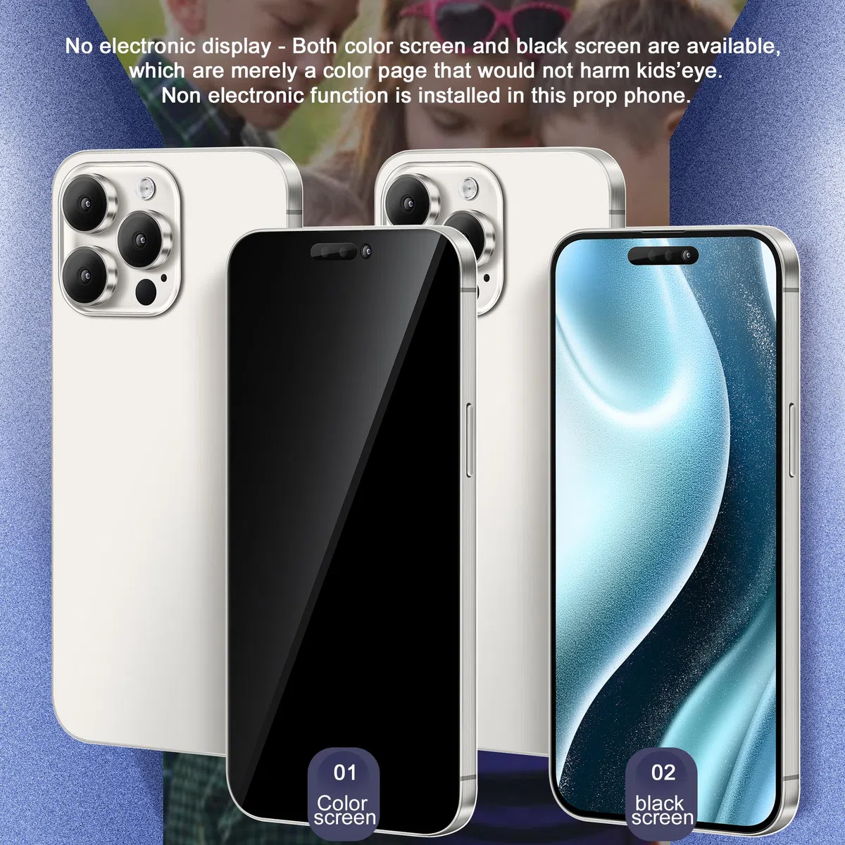 Modello di telefono falso [Senza logo] display fittizio non funzionante replica telefono giocattolo per 15 Plus/Pro/Pro max (per 15 schermo verde nero)