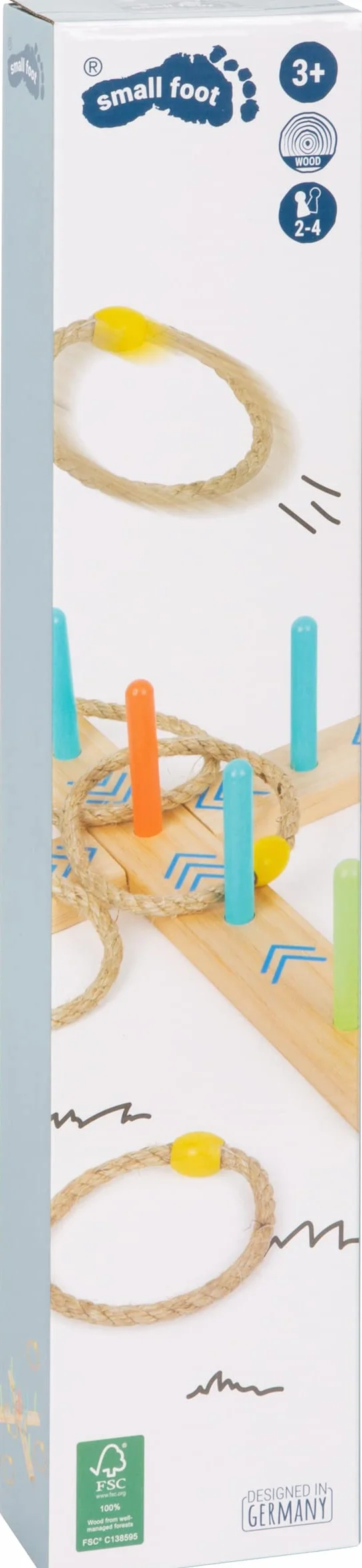 Small Foot 12035 Gioco di lancio con anelli Active in legno 100% certificato FSC, per il giardino, dai 3 anni in su Toys