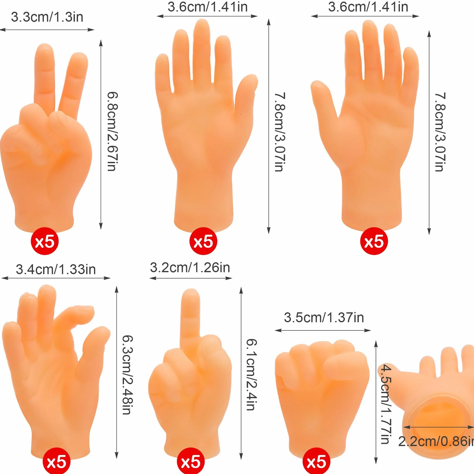 Mini Mani, 30 Pezzi Mani Minuscole Tiny Hands, Piccole Mani Manine Marionette da Dito, Mini Mani delle Dita per Famiglia Amico Giochi Festa Animale Domestico