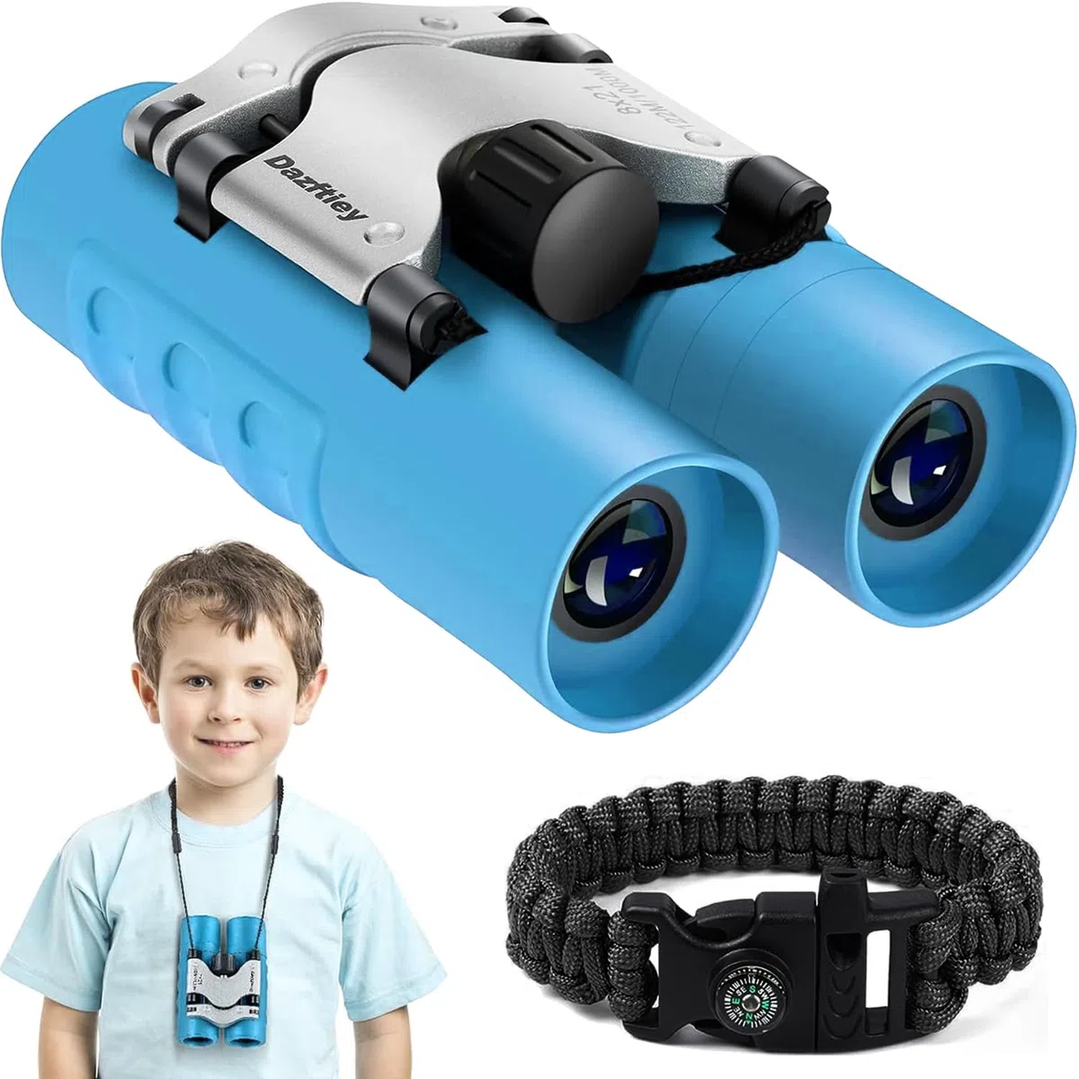 Binocolo Bambini,Ingrandimento 8X21,Antiurto Compatto,Regalo per Ragazzi e Ragazze,Giocattoli da Esterno,Adatto per Visite Turistiche,Escursionigiochi di Spionaggio (Blu)