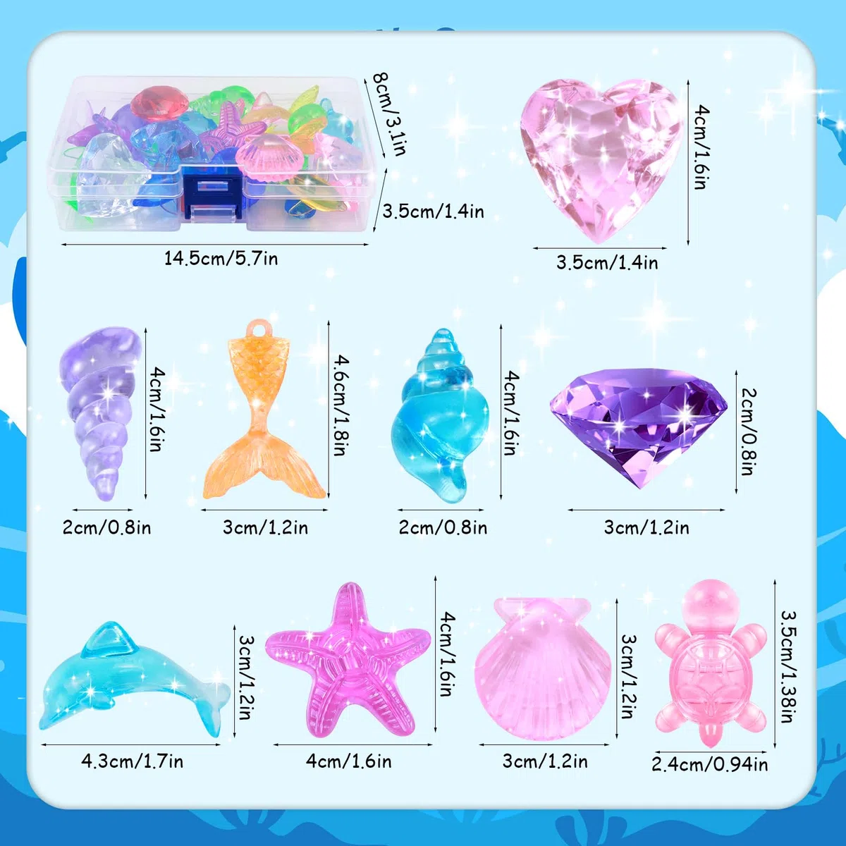 SelfTek Gemme per Immersione Subacquea, 26 Pezzi Piscina Diving Gems, Pietre Preziose, Ideale per Feste Estive, Feste in Piscina