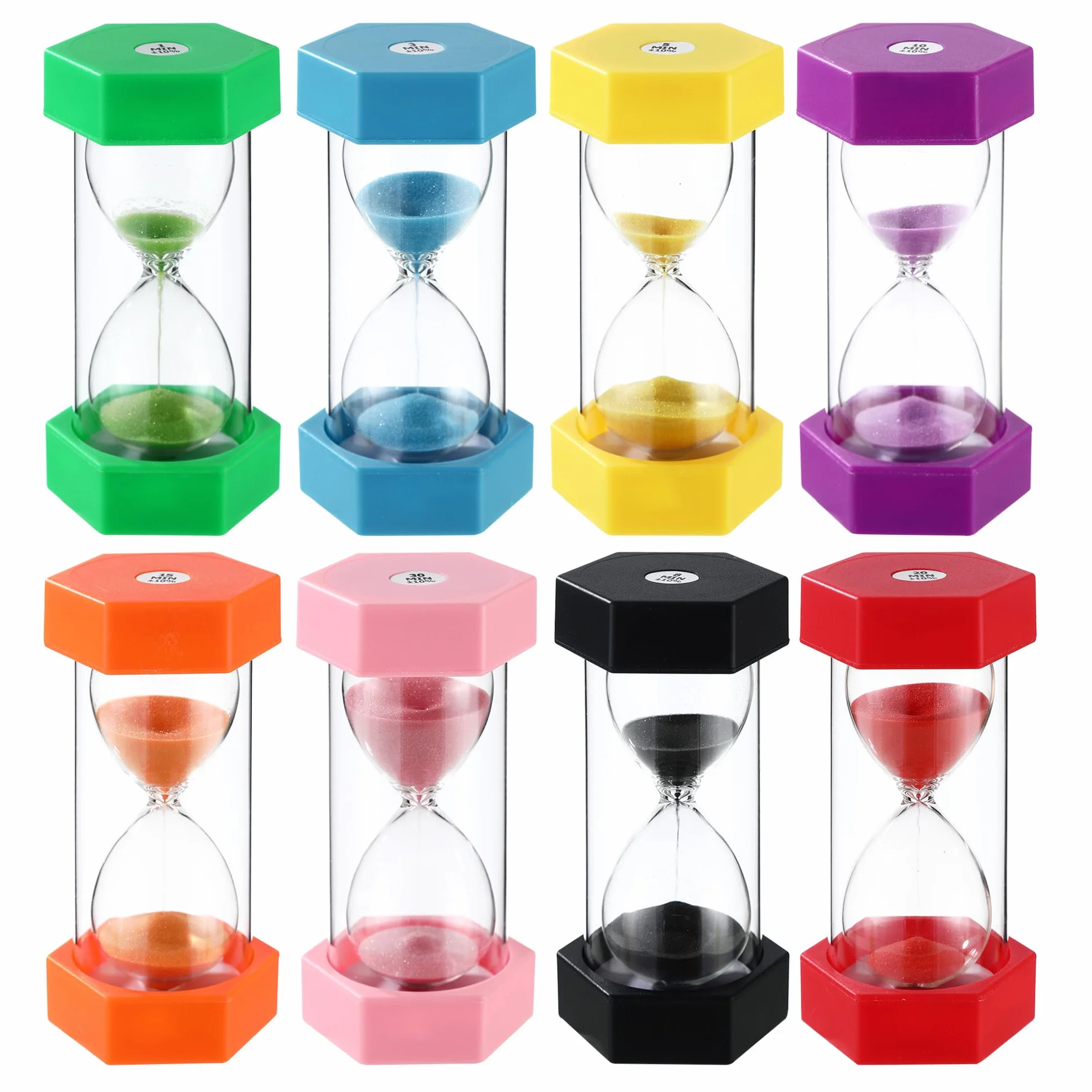 Confezione da 8 clessidra colorata per bambini, set di clessidra colorata 1-30 minuti per imparare a giocare regali creativi