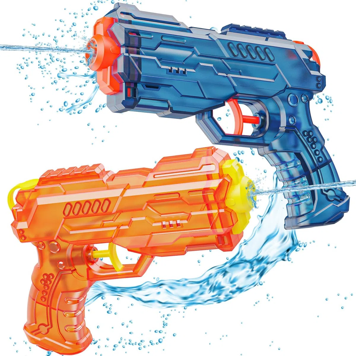 Pistola ad Acqua, 2 PCS Pistole d'acqua, Fucili ad Acqua con 25-30 Piedi a Lungo Raggio, Pistole ad Acqua per Bambini Adulti Estate Piscina all'aperto e Giocattoli da Spiaggia (Blu+Arancione)