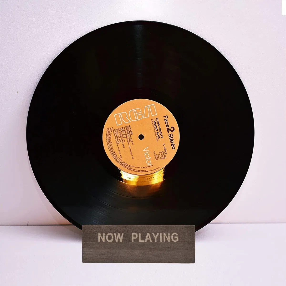 Supporto per dischi in vinile, espositore per dischi in legno, espositore per dischi in vinile, scaffale da tavolo per LP, ora in riproduzione di dischi per LP e per filatura