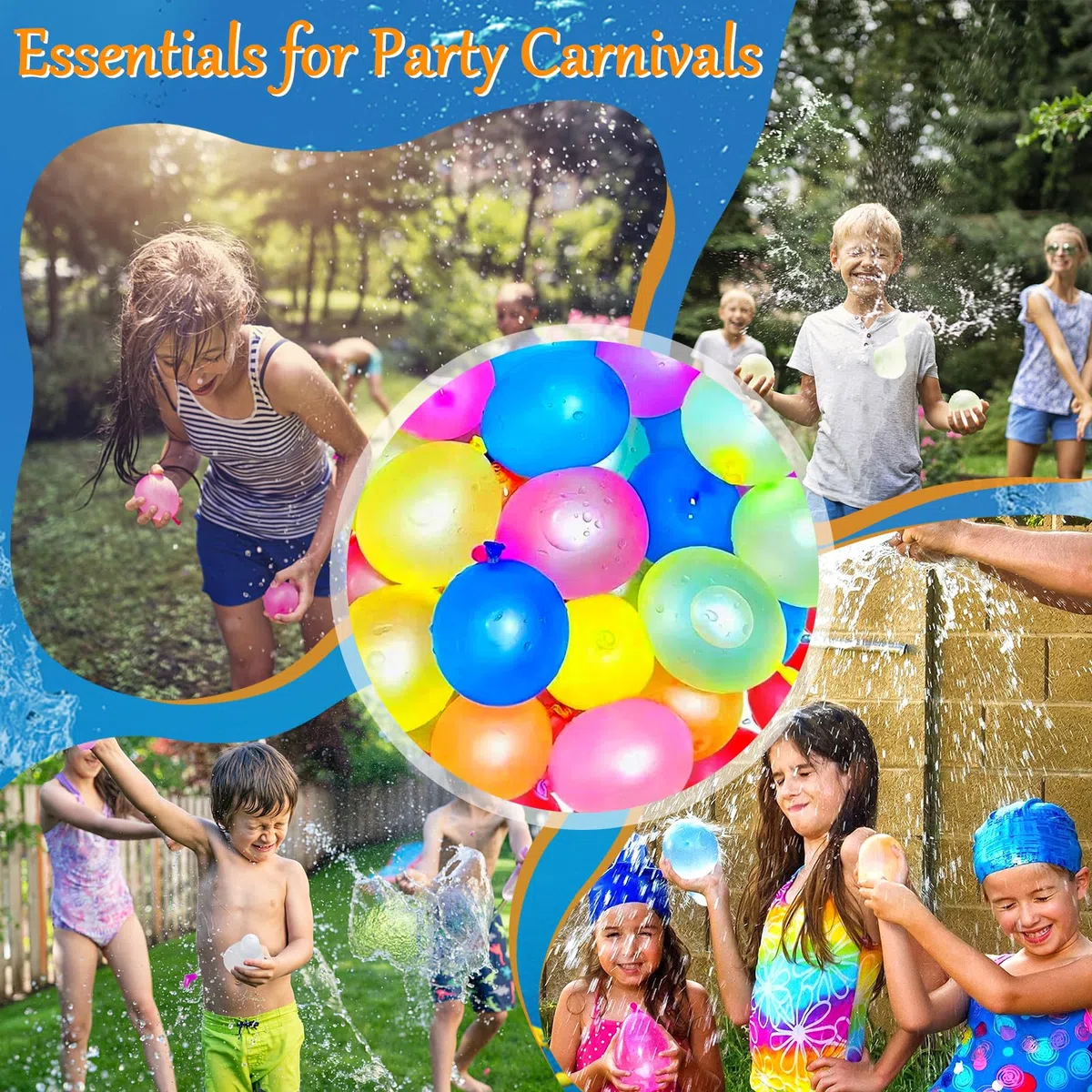Amzeeniu 666 Pcs Palloncini d'Acqua,Gavettoni,Colorato Bombe da Acqua Palloncini,Bombe Acqua,palloncini acqua per Bambini e Adulti,giochi acqua,bombe d'acqua Outdoor Party Piscina Spiaggia Giardino