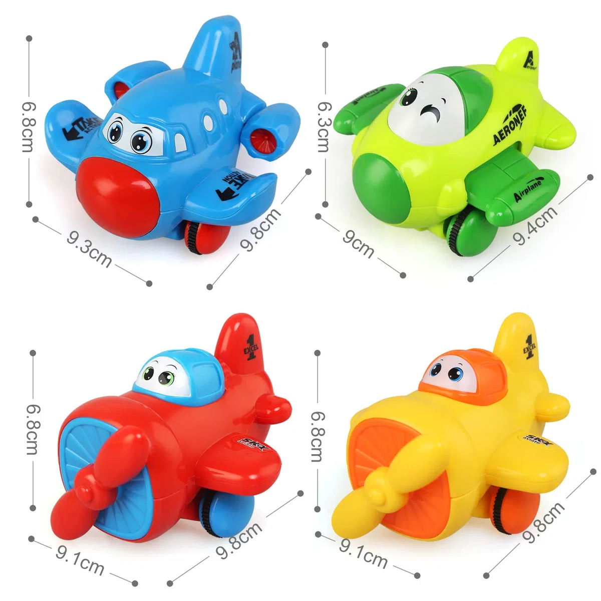LEADSTAR Macchinine Giocattolo per Bambini 1 2 3 Anni,Auto Giocattoli,Aerei Giocattolo,Regali Giochi Bambini Regalo per Bambini Ragazzo Ragazza (Set di 4)