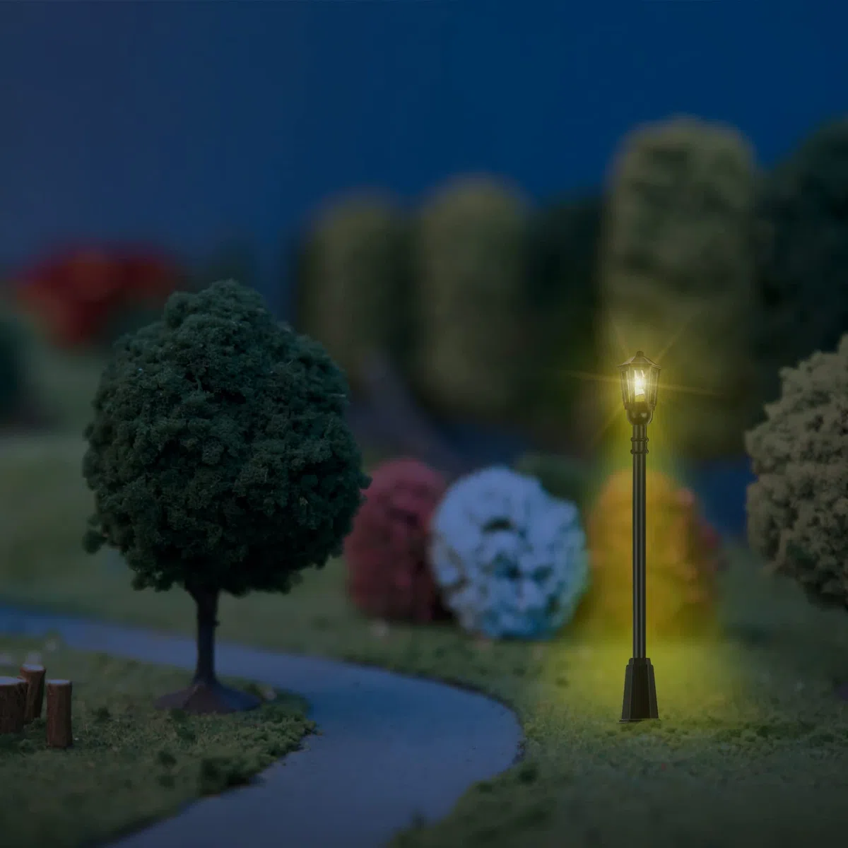 WINOMO 20pz LED Lampione forma Singolo Testa giardino parco luci plastica Lampione Scala 1: 100