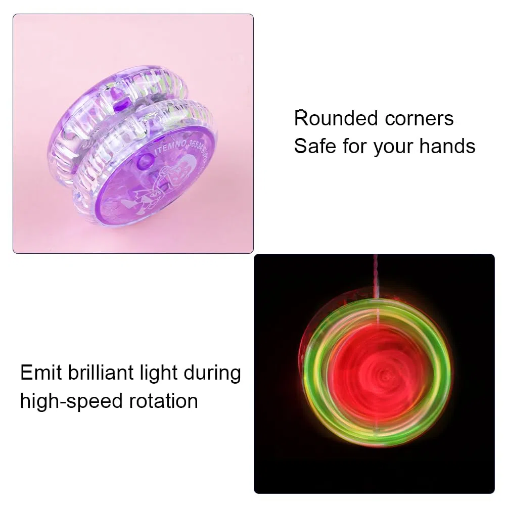 LED YoYo Con Luce - Giocattoli per Principianti, Reattivo in Plastica - 4 Pezzi per Bambini, Compleanni