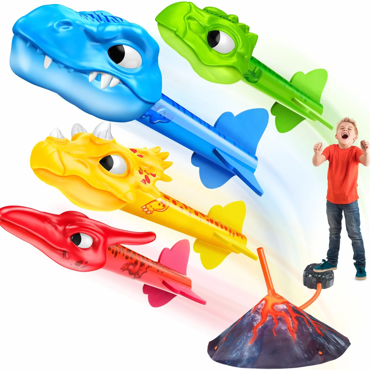 Anginne Dinosauri Razzo Spaziale Giocattolo, Giochi da Esterno per Bambini - Regali Compleanno Bambini
