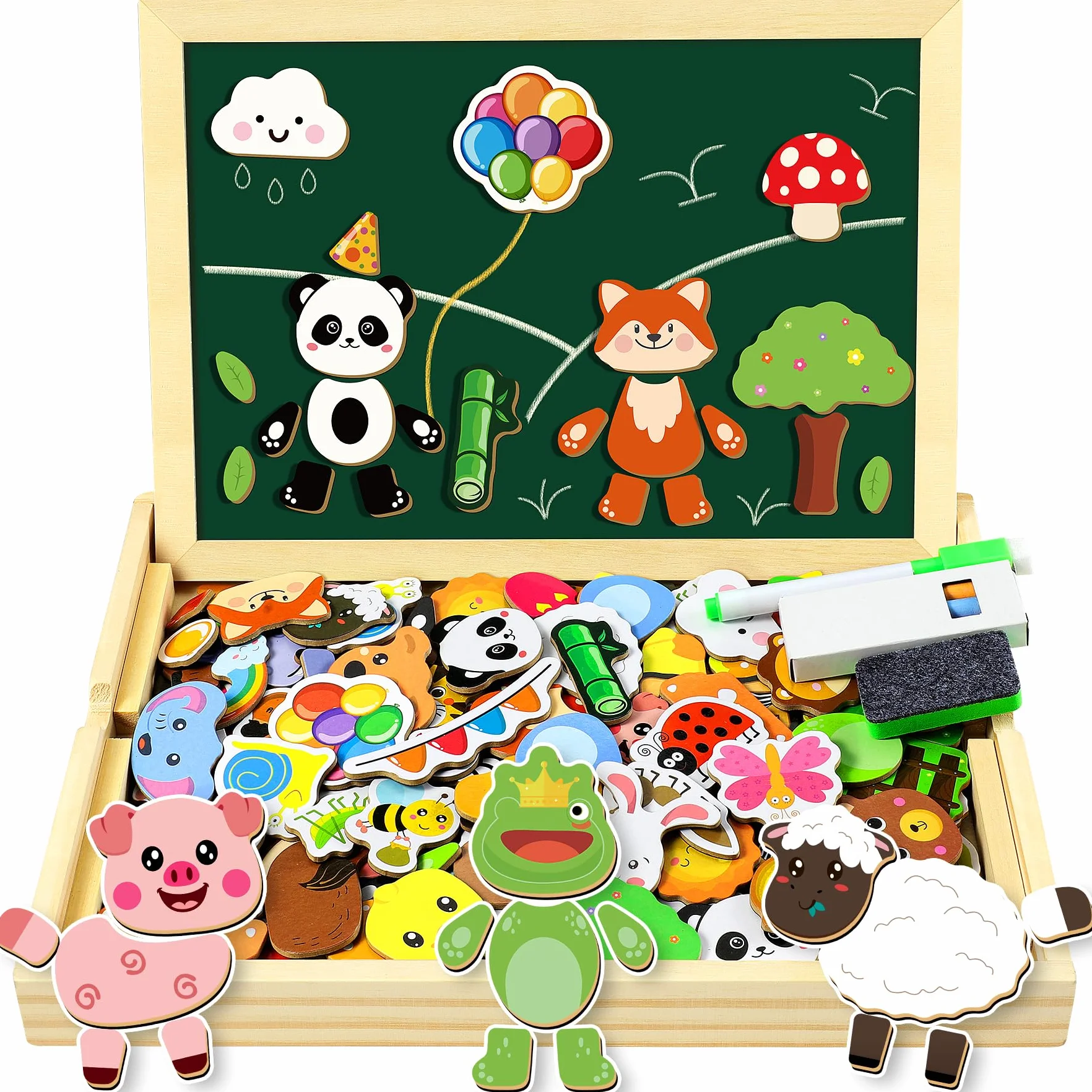 COOLJOY Puzzle Magnetico 120+ Pezzi Bambini 3 Anni, Giochi Montessori Educativi Regalo Bambina