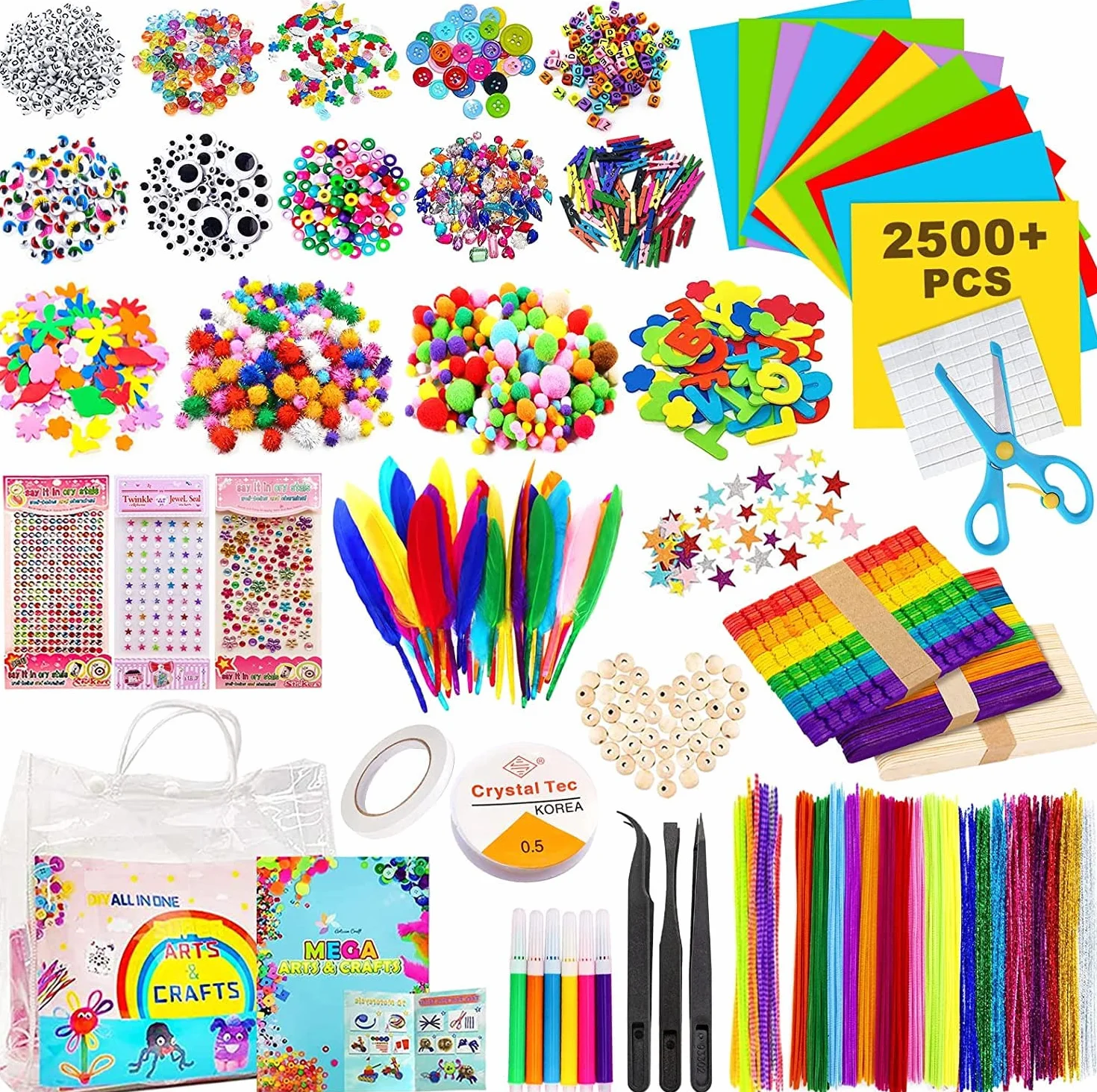 JOTOL Kit fai da te per bambini, 2500 pezzi, artigianato, regalo di compleanno