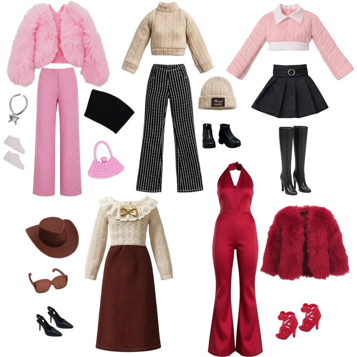 20 abiti squisiti, abiti da festa alla moda comprende vestiti, scarpe, occhiali da sole, collane e copricapo, per bambole da 11.5 pollici ragazze