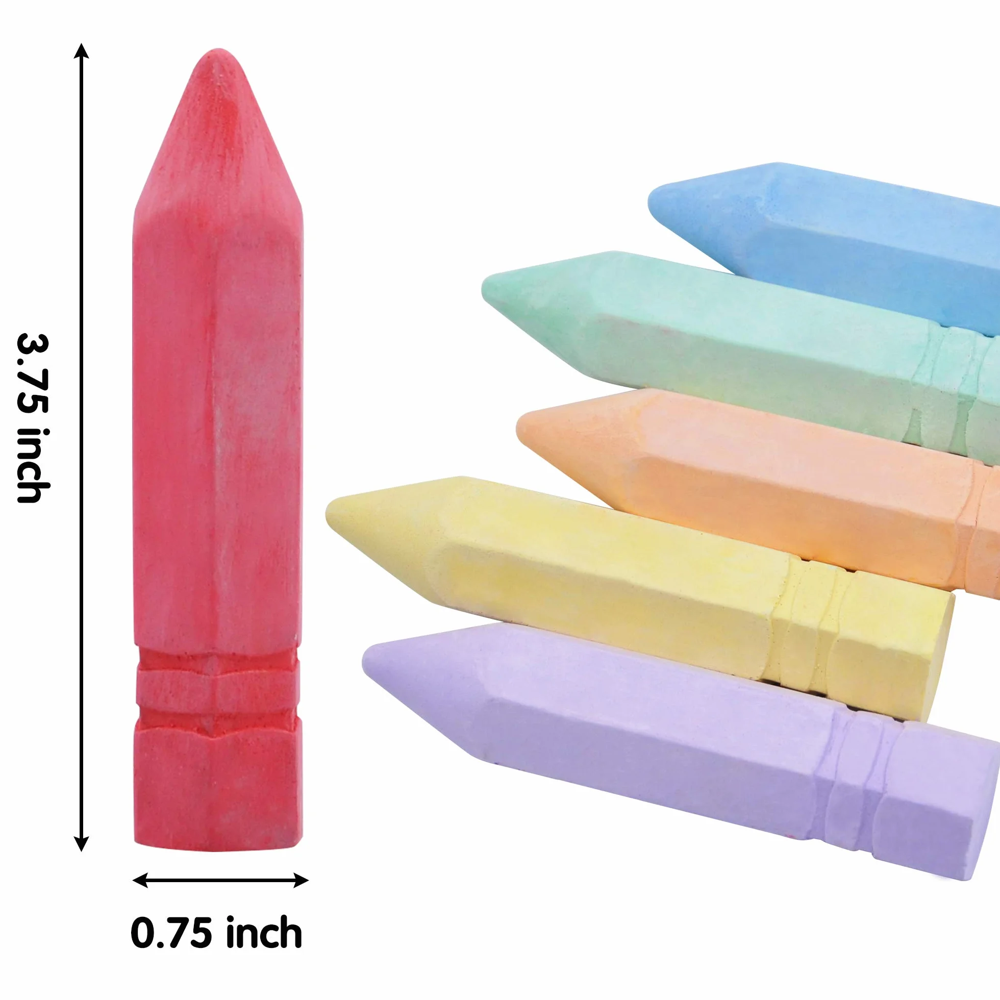 JOYIN 24Pezzi Set di Gessetti Lavabili da Marciapiede Jumbo a Forma di Cono, non Tossici, per Giochi Artistici, Giochi Estivi All'aperto e Disegno su Lavagna