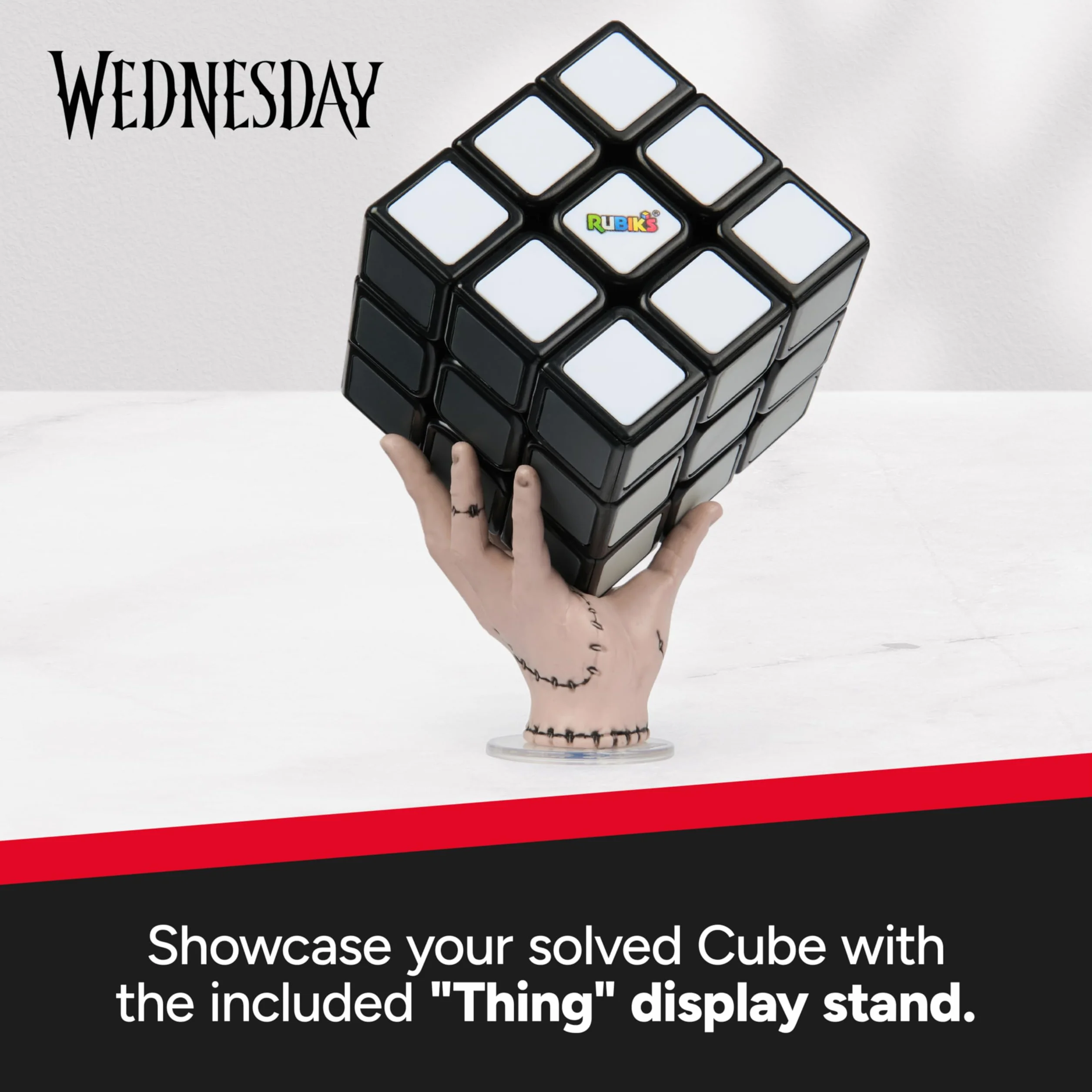 Cubo di Rubik, cubo Mercoledì in scala di grigi della serie di successo Mercoledì, gioco tattile e rompicapo da risolvere, per adulti e bambini dagli 8 anni in su