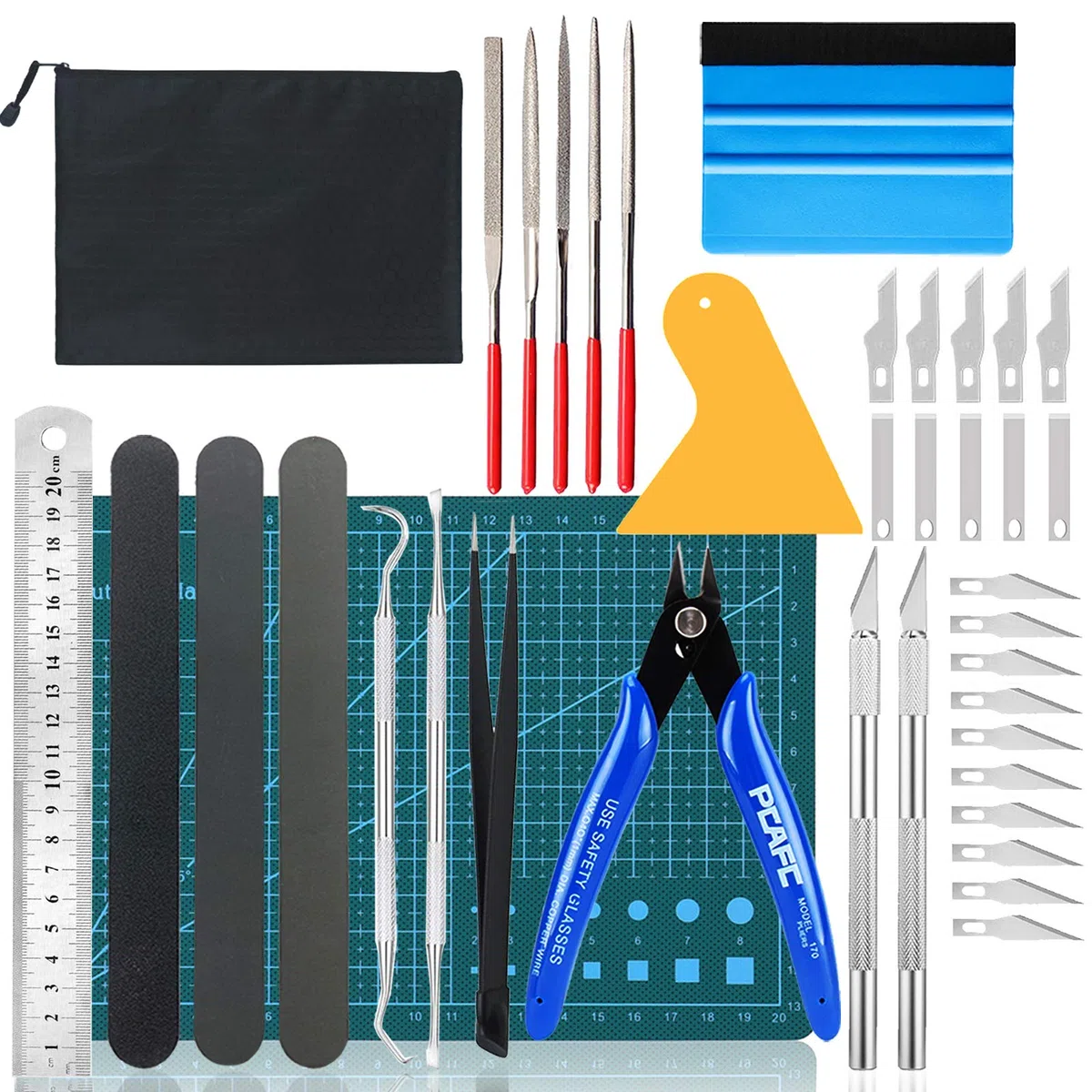 X SIM FITNESSX - Set di Attrezzi Fai da Te per progetti creativi, in Vinile, per stampi, trasferimento Termico, cammei, Scritte, Include Forbici e pinzette, spatola e Raschietto (38pcs)