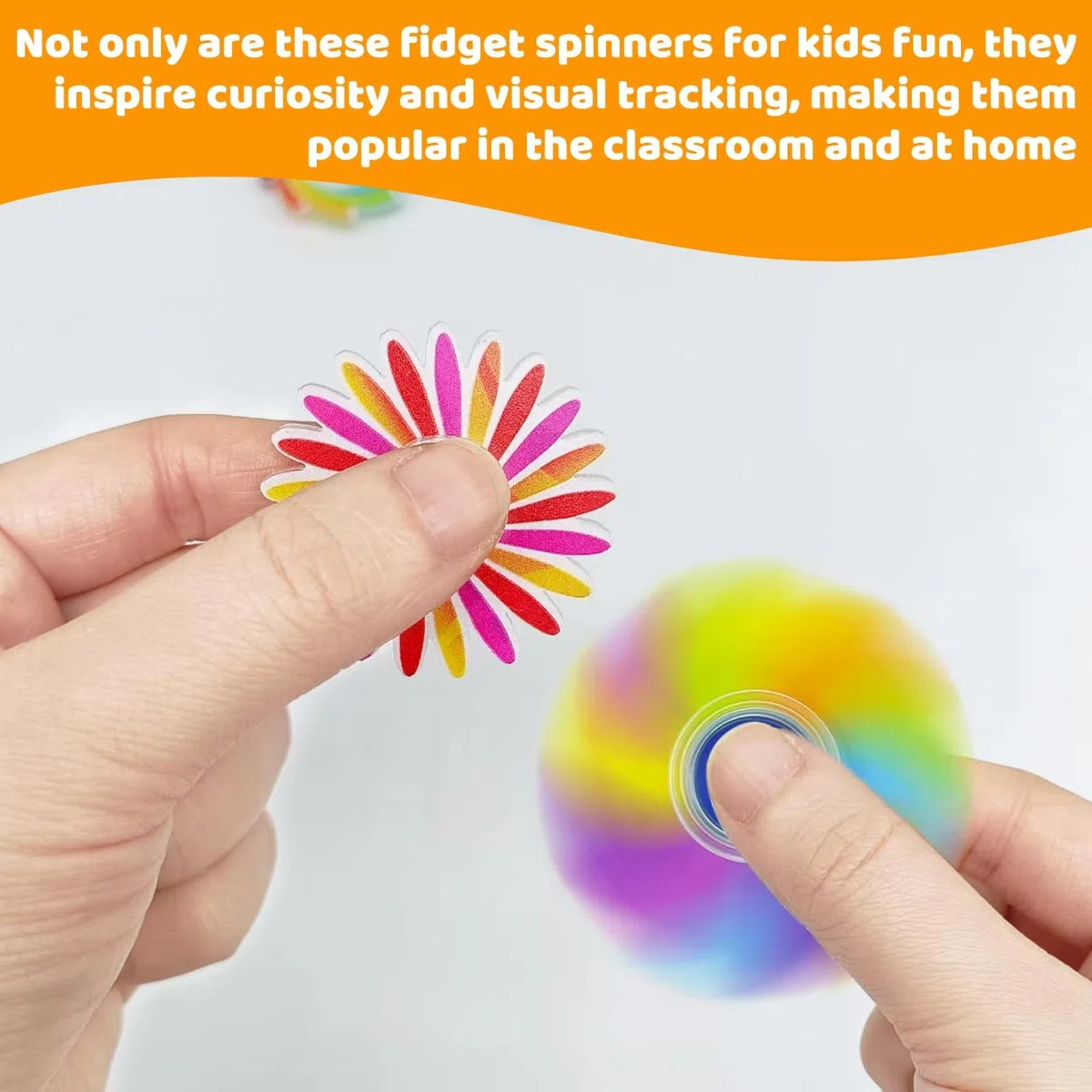 24 Pezzi Fidget Spinners, Giocattoli Sensoriali Arcobaleno, Giocattolo Sensoriale a Mano Fidget, Ideali per Feste, Regali di Compleanno, Alleviare lo Stress da Ansia