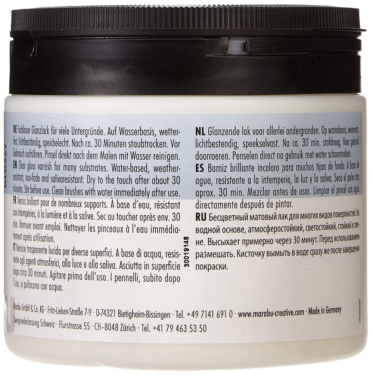 Marabu 113575000 – Aqua Vernice Trasparente 500 ml, Trasparente