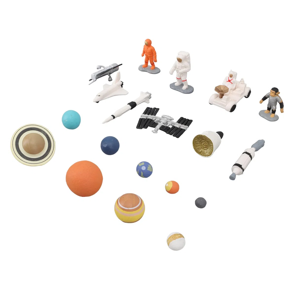 Statuetta di astronauta spaziale, modello di pianeti, realizzata a mano in PVC da collezionare con e 9 pianeti, per il giocattolo d'avventura spaziale e l'apprendimento