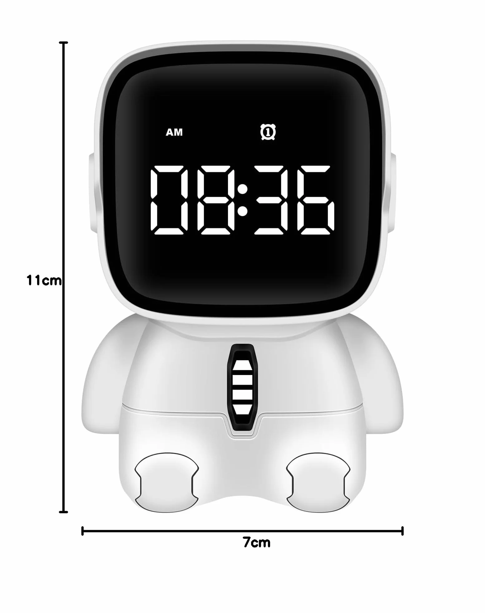 Sveglia digitale a LED per bambini, sveglia astronauta con funzione snooze, 2 allarmi, conto alla rovescia, orologio digitale elettronico ricaricabile per camera da letto, ufficio