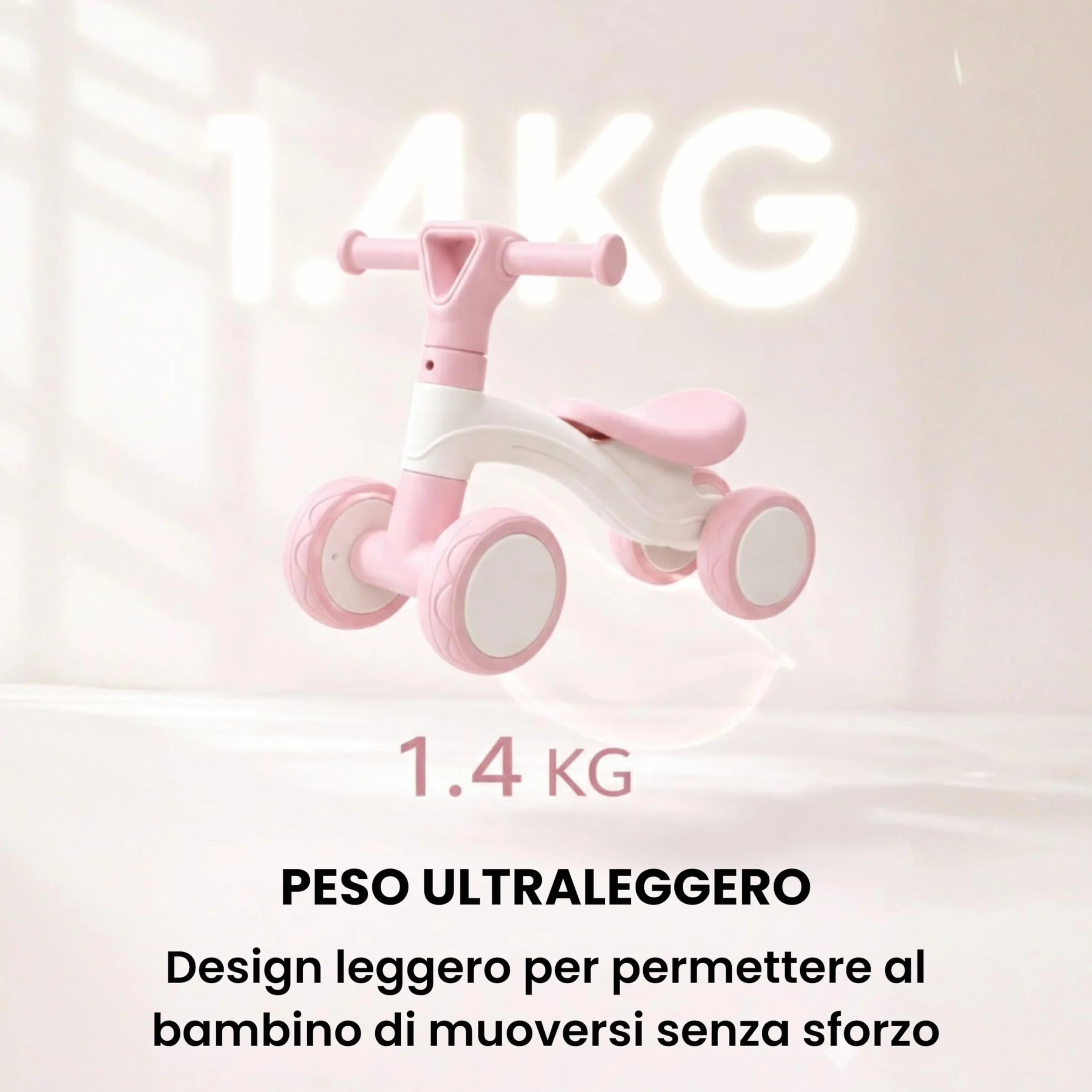 Edibaby, Bicicletta Bambini, Bici Senza Pedali 1–2 Anni, Balance Bike, Triciclo Leggero 12–24 Mesi, Giocattolo Educativo, Idea Regalo