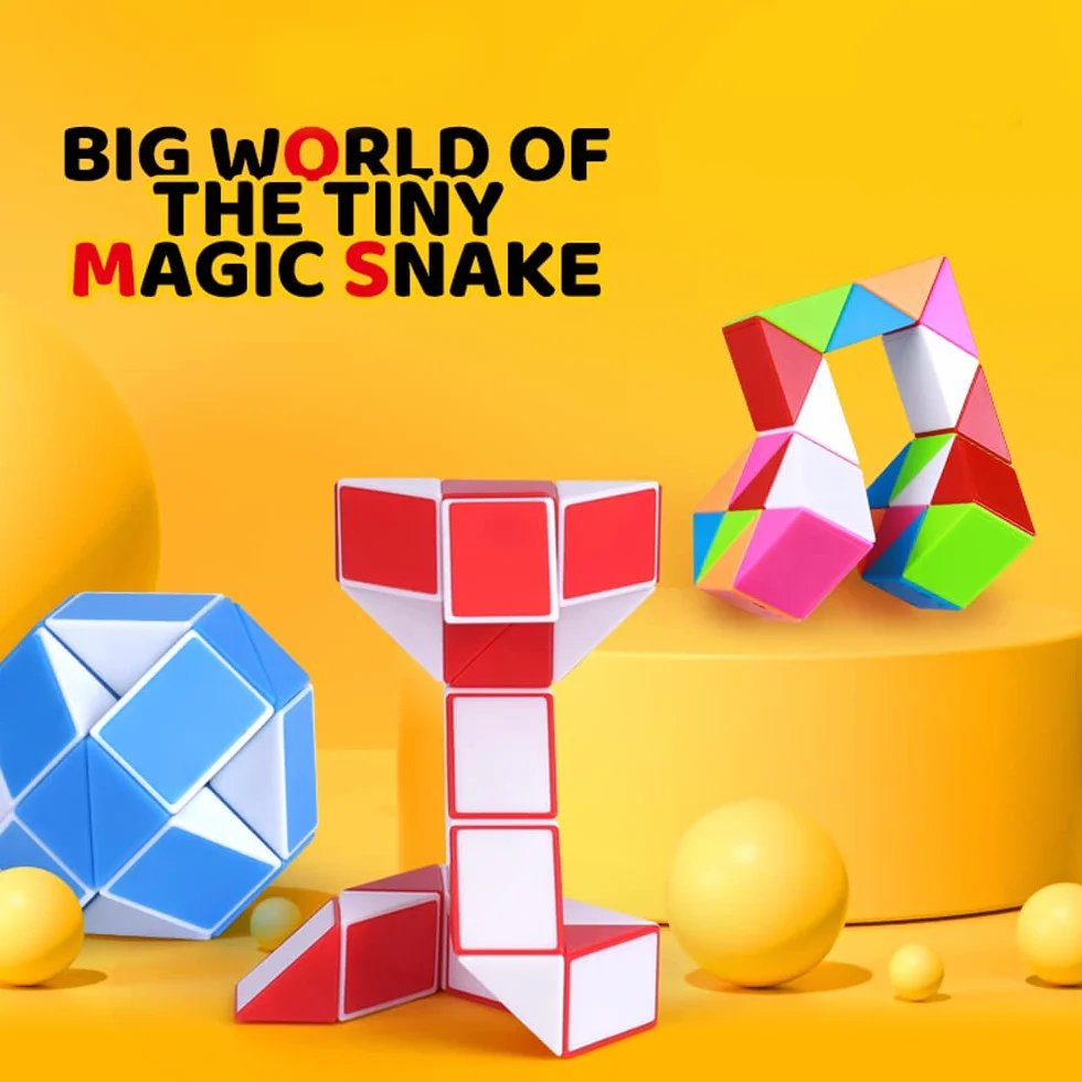 gadget compleanno bambini-25 pezzi Mini serpente magico 24 Blocchi-regalini fine festa compleanno-giocattolo rompicapo-Regalo per bambini piccoli, Magic Snakes per ragazzi e ragazze