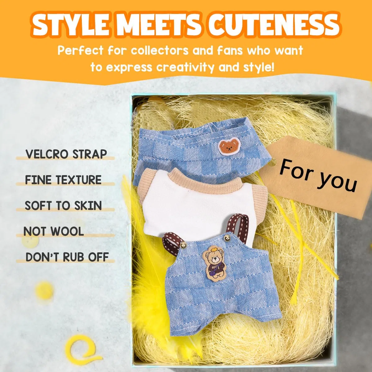 AICase per vestiti Labubu/per abiti Labubu, set di vestiti per bambola Lububu da 17 cm, set di 3 pezzi di abbigliamento per LA BUBU, accessori eleganti e adorabili per bambole (senza bambola) (D_Style