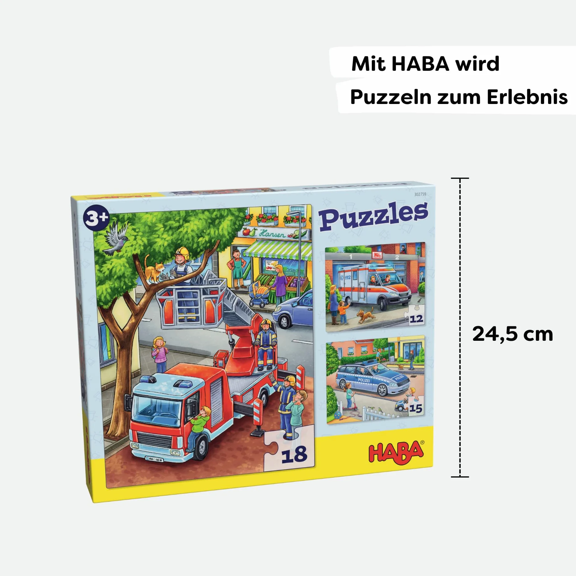 Puzzles Polizei, Feuerwehr & Co. 3 Motive