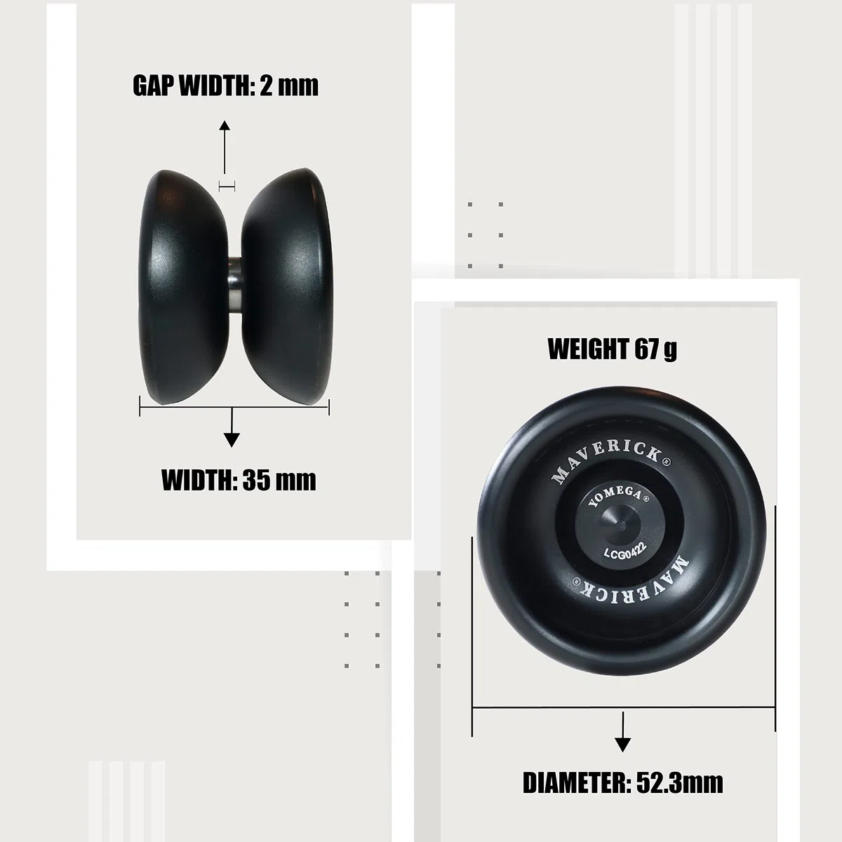 Yomega Maverick – Yoyo professionale in alluminio per bambini e principianti con cuscinetto a sfera di dimensioni C per avanzati yo yo Tricks e ritorno reattivo + 2 corde extra