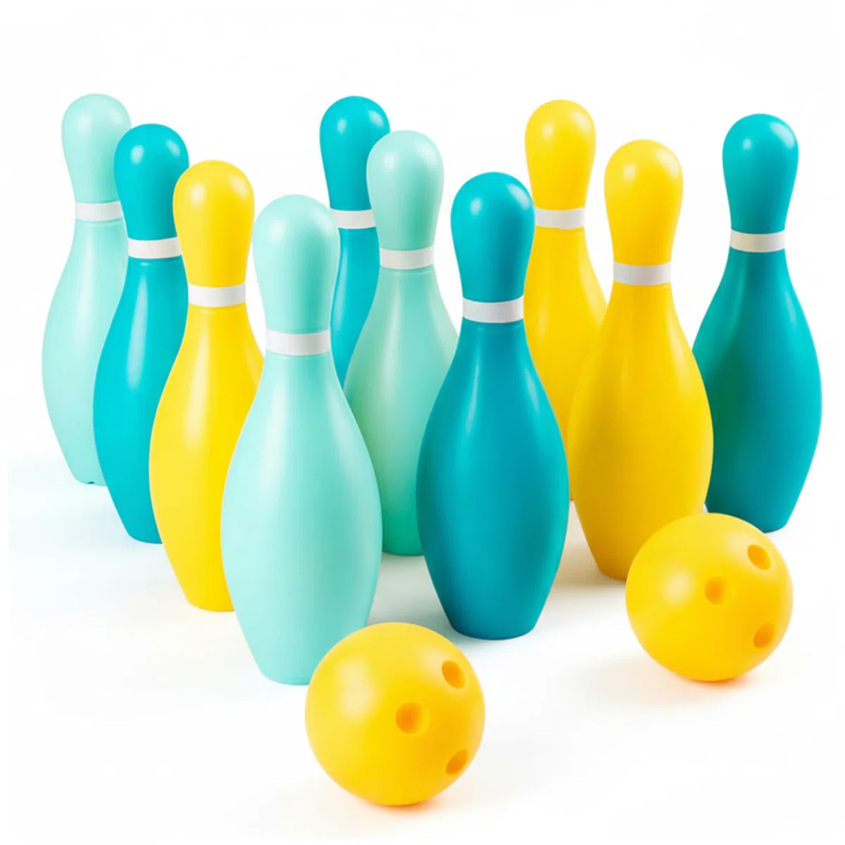 Set da bowling per bambini con 10 birilli e 2 palline - Giochi da bowling in plastica per bambini, giocattoli sportivi per interni ed esterni con birilli facili da colpire per la coordinazione